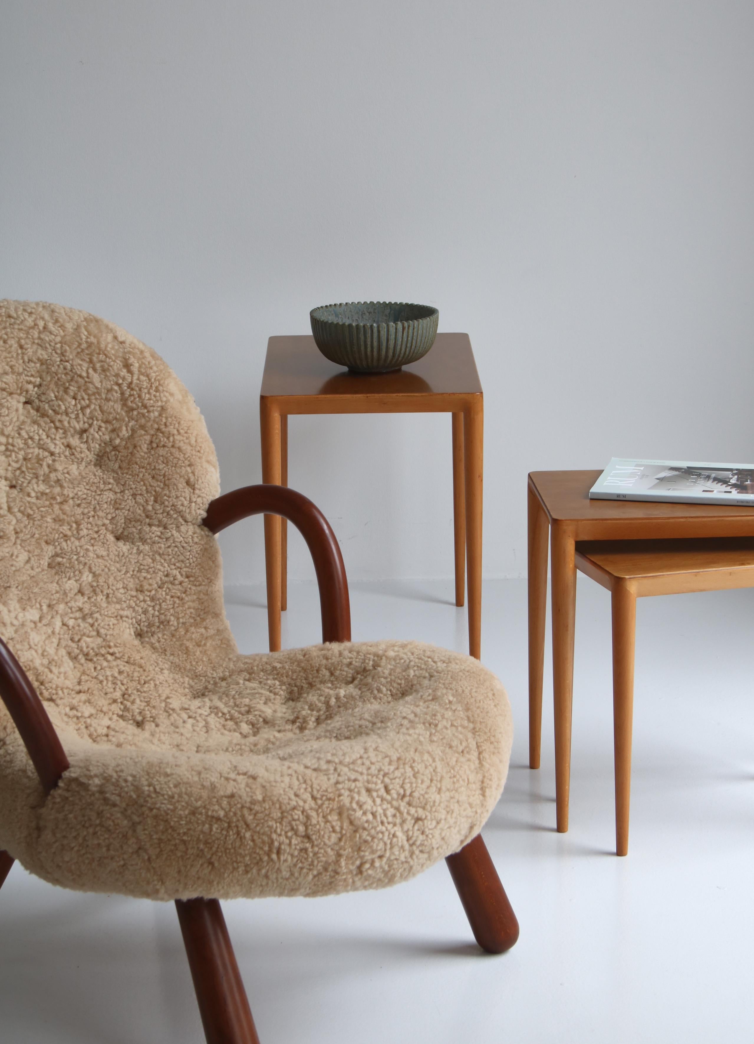 Tables gigognes en bouleau par Severin Hansen Jr. pour Haslev Møbelfabrik, Danemark en vente 7