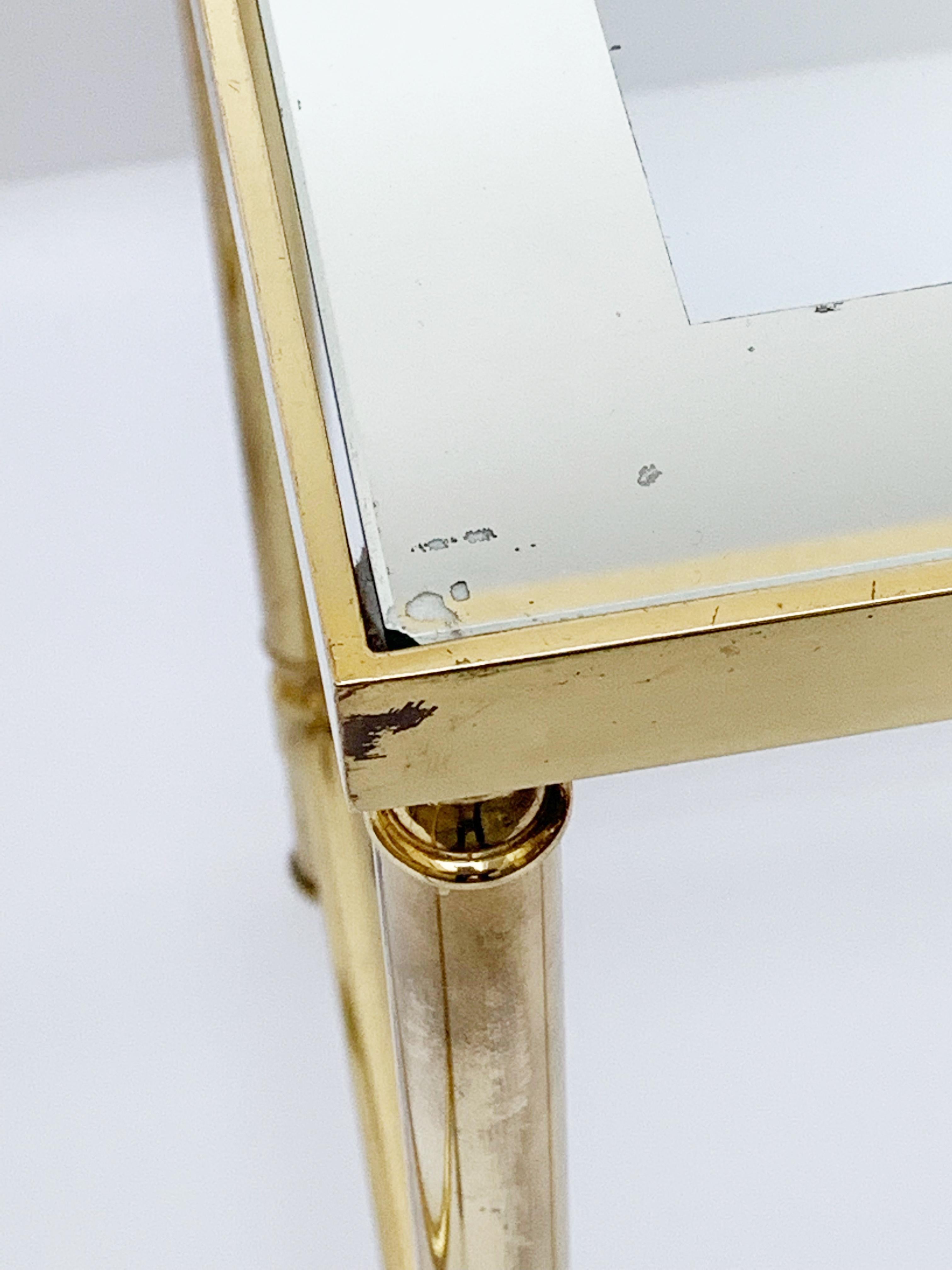 Nesting Tables in Brass and Mirrored Glass by Maison Jansen, France, 1970s 2