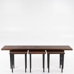 Nesting tables in Brazilian rosewood by Kurt Østervig