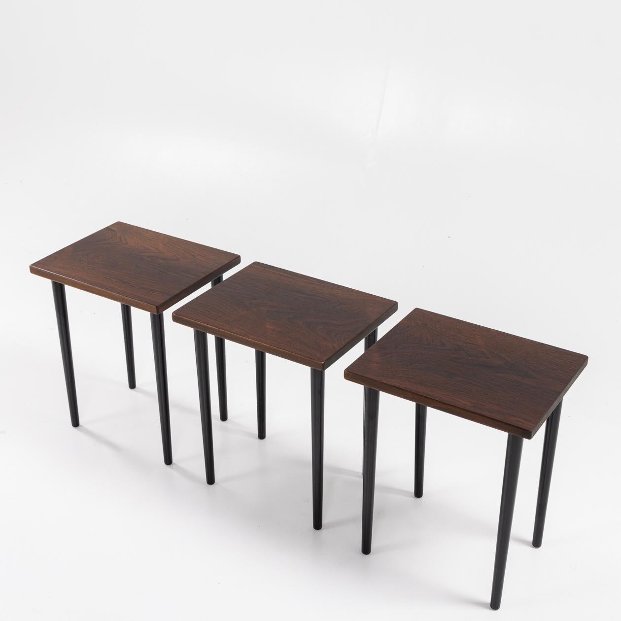 Rosewood Nesting tables in Brazilian rosewood by Kurt Østervig