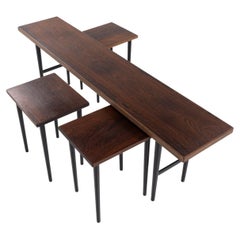 Nesting tables in Brazilian rosewood by Kurt Østervig