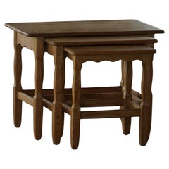 Nesting Tables in Oak, Made by a Danish Cabinetmaker, Mid Century Modern, 1960s