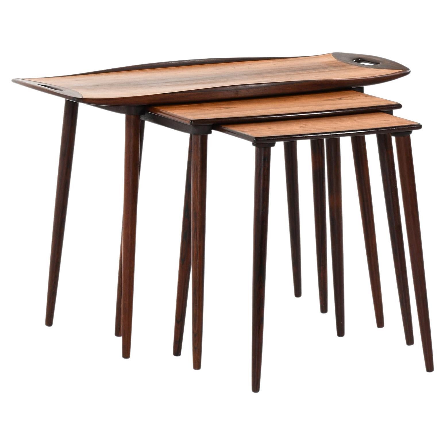 Nesting Tables in Rosewood by Jens Quistgaard, 1964 For Sale