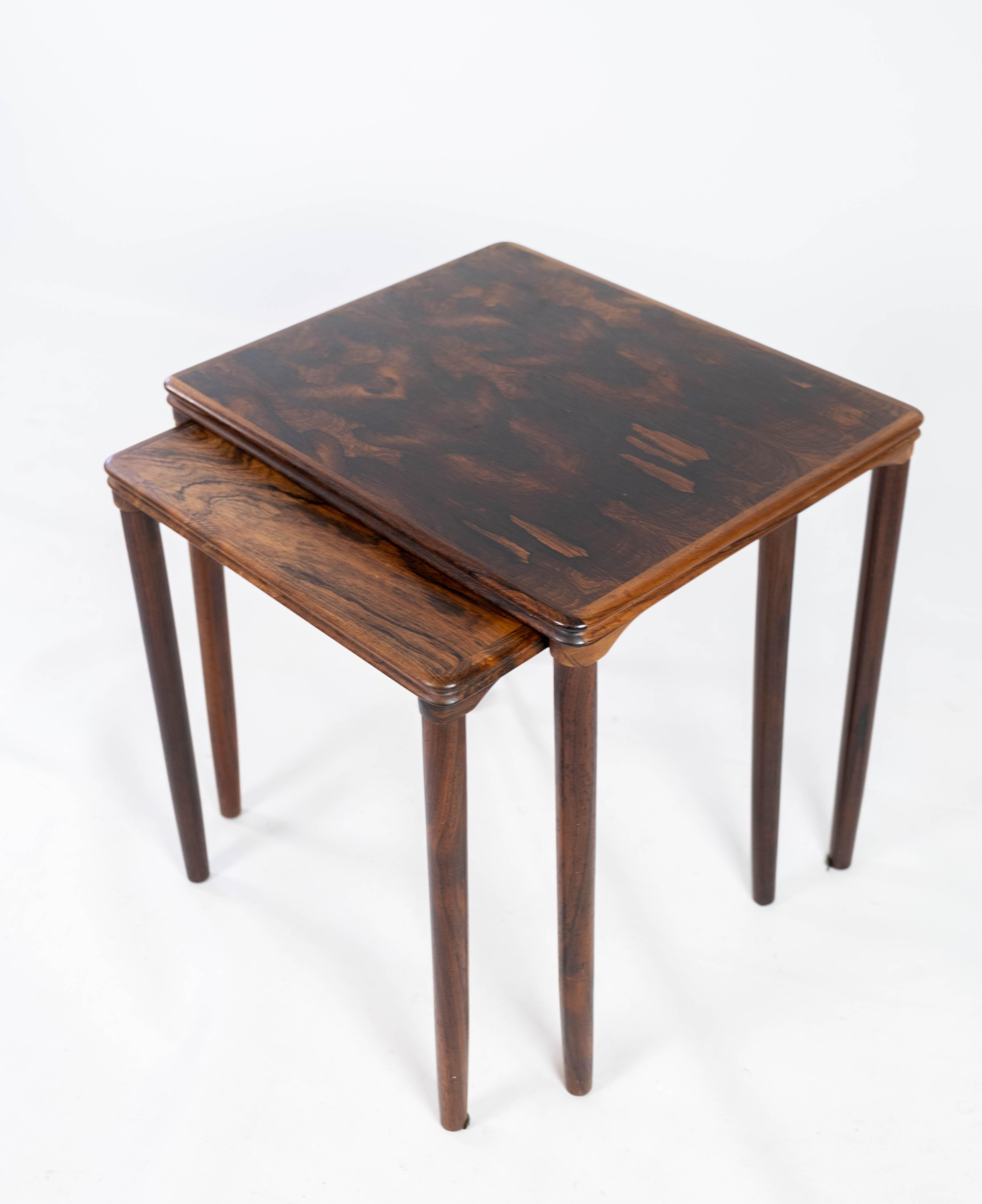 Scandinavian Modern Nesting Tables in Rosewood of Danish Design from the 1960s For Sale