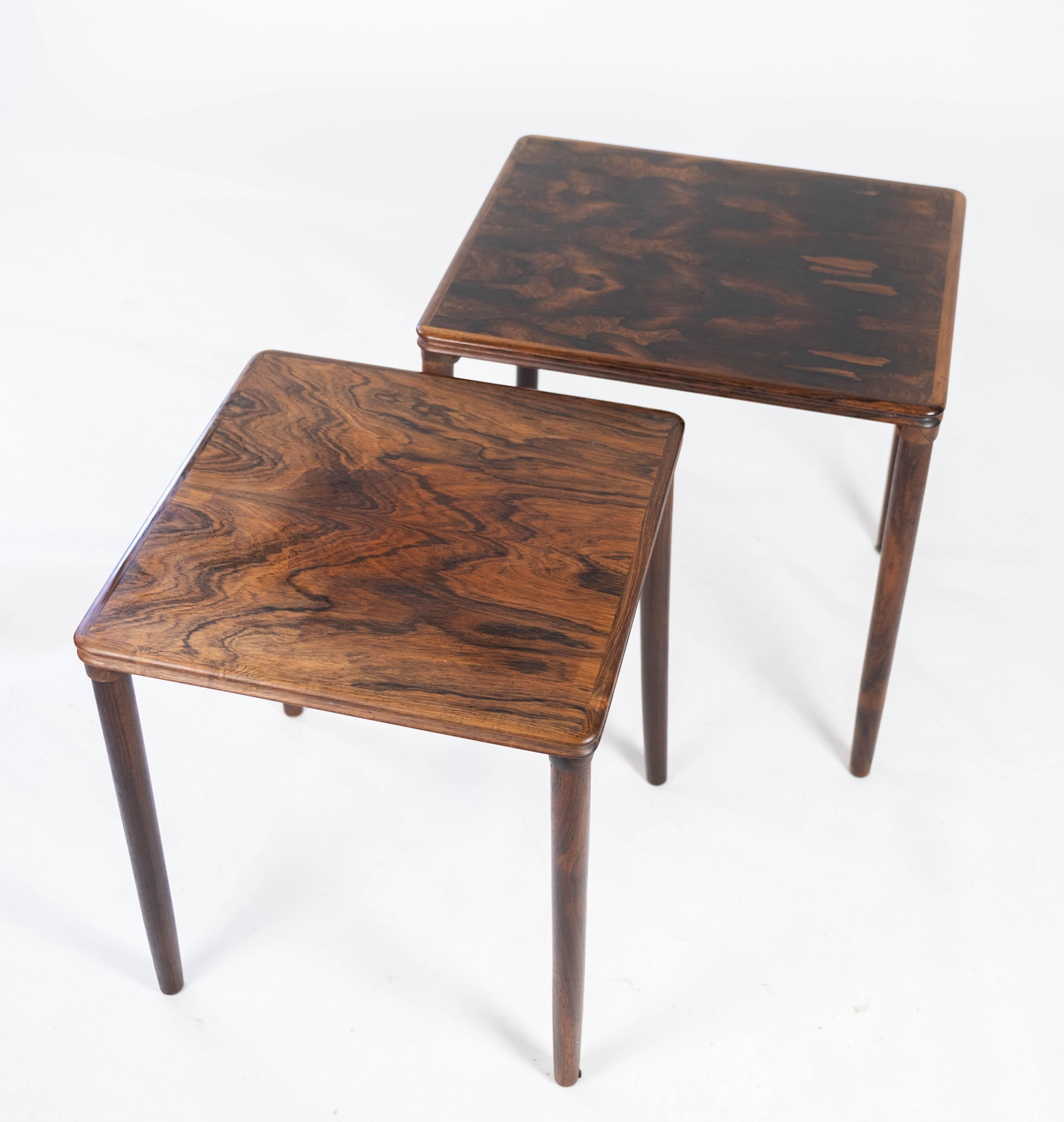 Nesting Tables in Rosewood of Danish Design from the 1960s For Sale 4