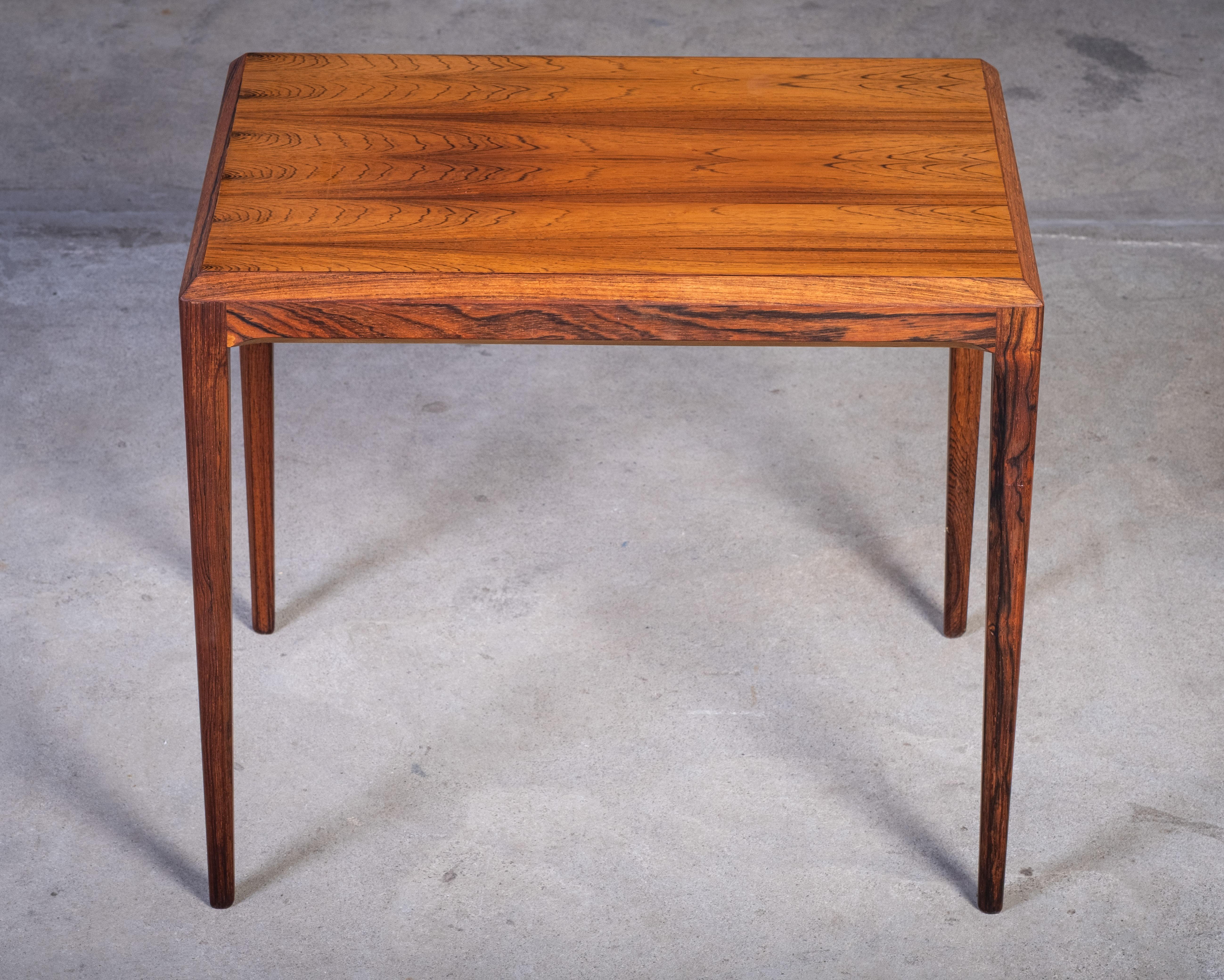 Mid-20th Century Nesting Tables in Rosewood with Tiles by Johannes Andersen for CFC, 1960s For Sale