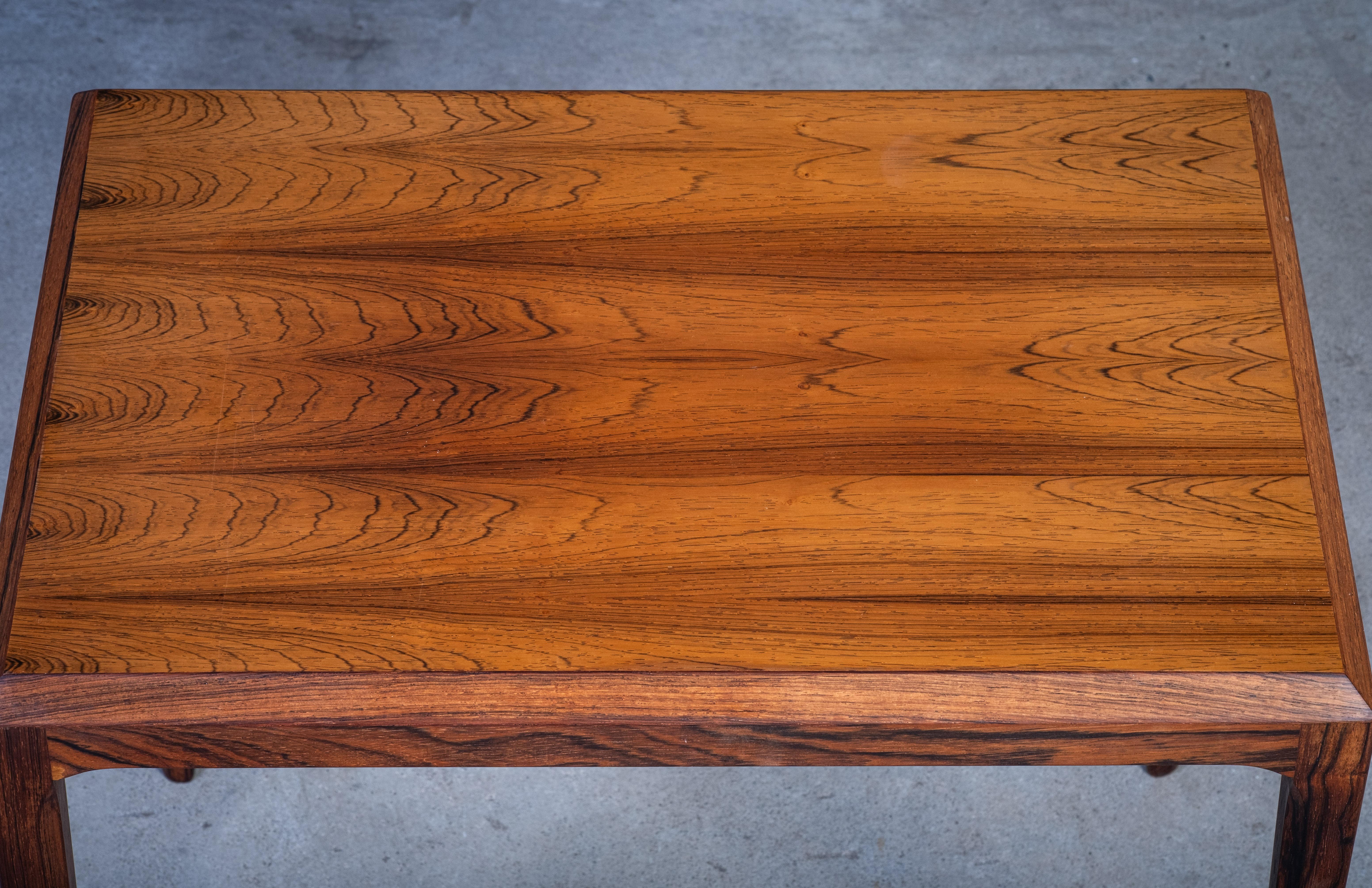 Ceramic Nesting Tables in Rosewood with Tiles by Johannes Andersen for CFC, 1960s For Sale