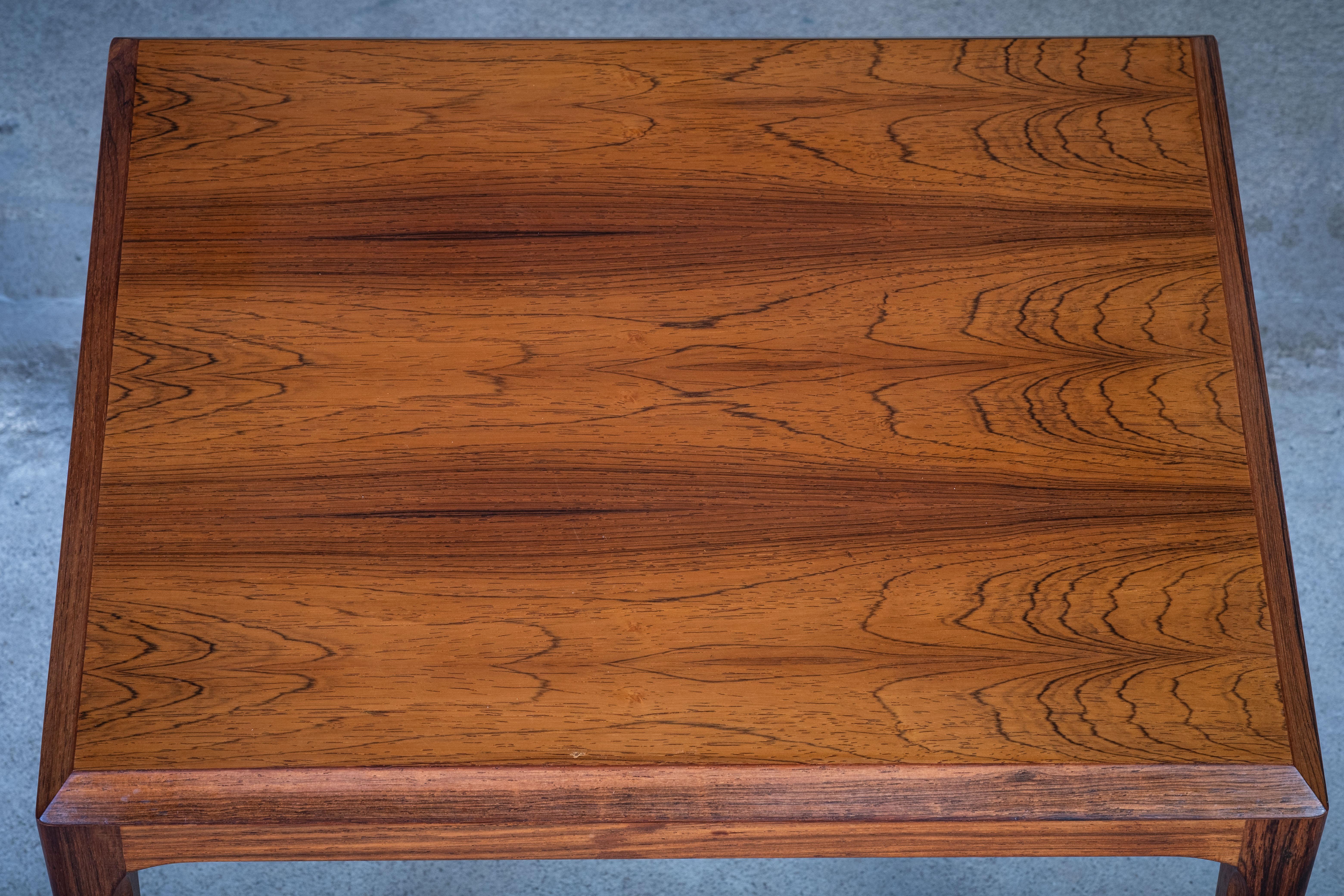 Nesting Tables in Rosewood with Tiles by Johannes Andersen for CFC, 1960s For Sale 2