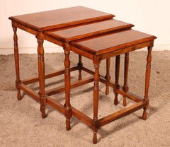 Nesting Tables In Satin-wood And Brass Inlays
