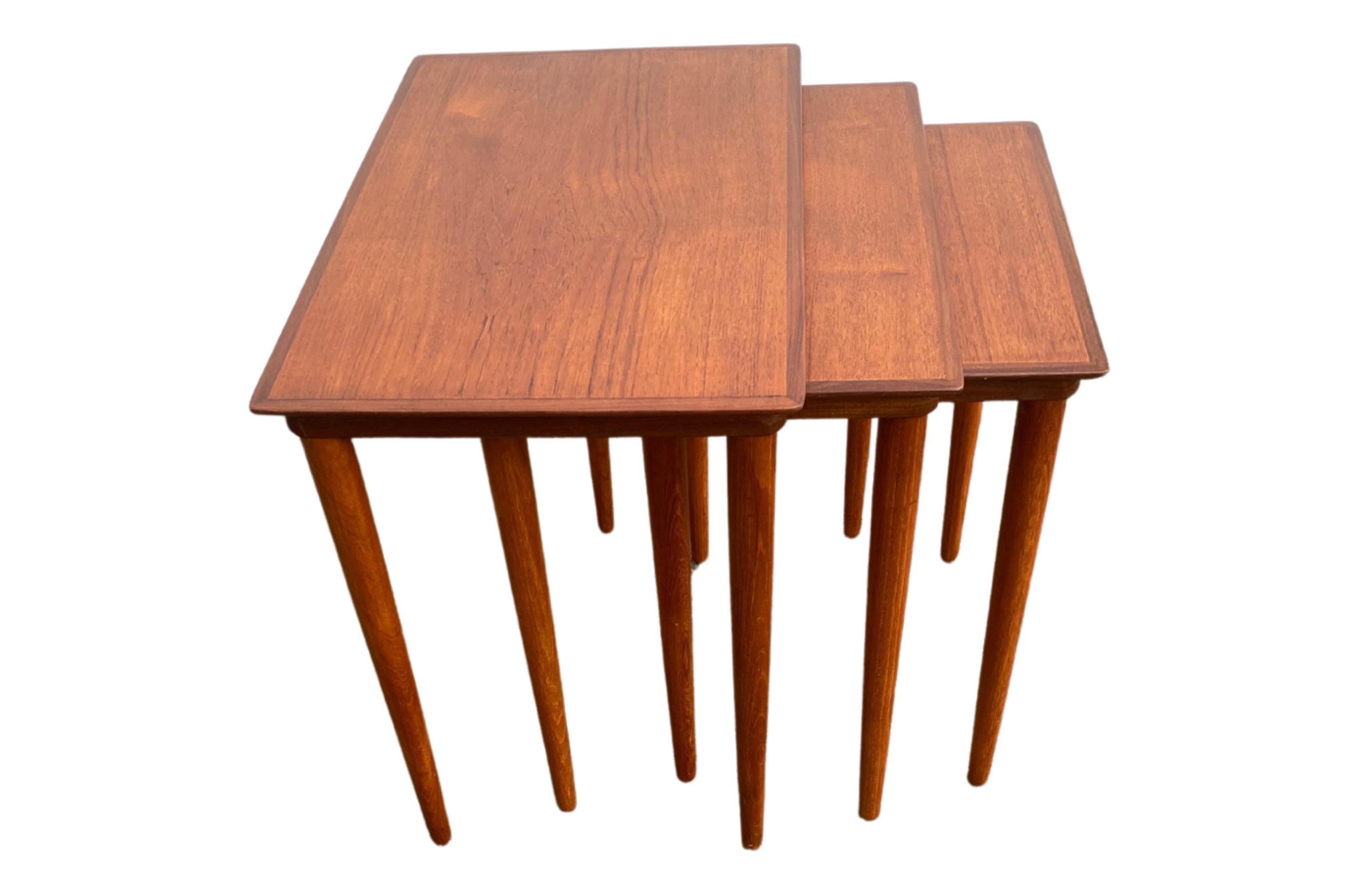 Nesting Tables in Teak, Classics Mid-Century Danish In Excellent Condition In Copenhagen, DK