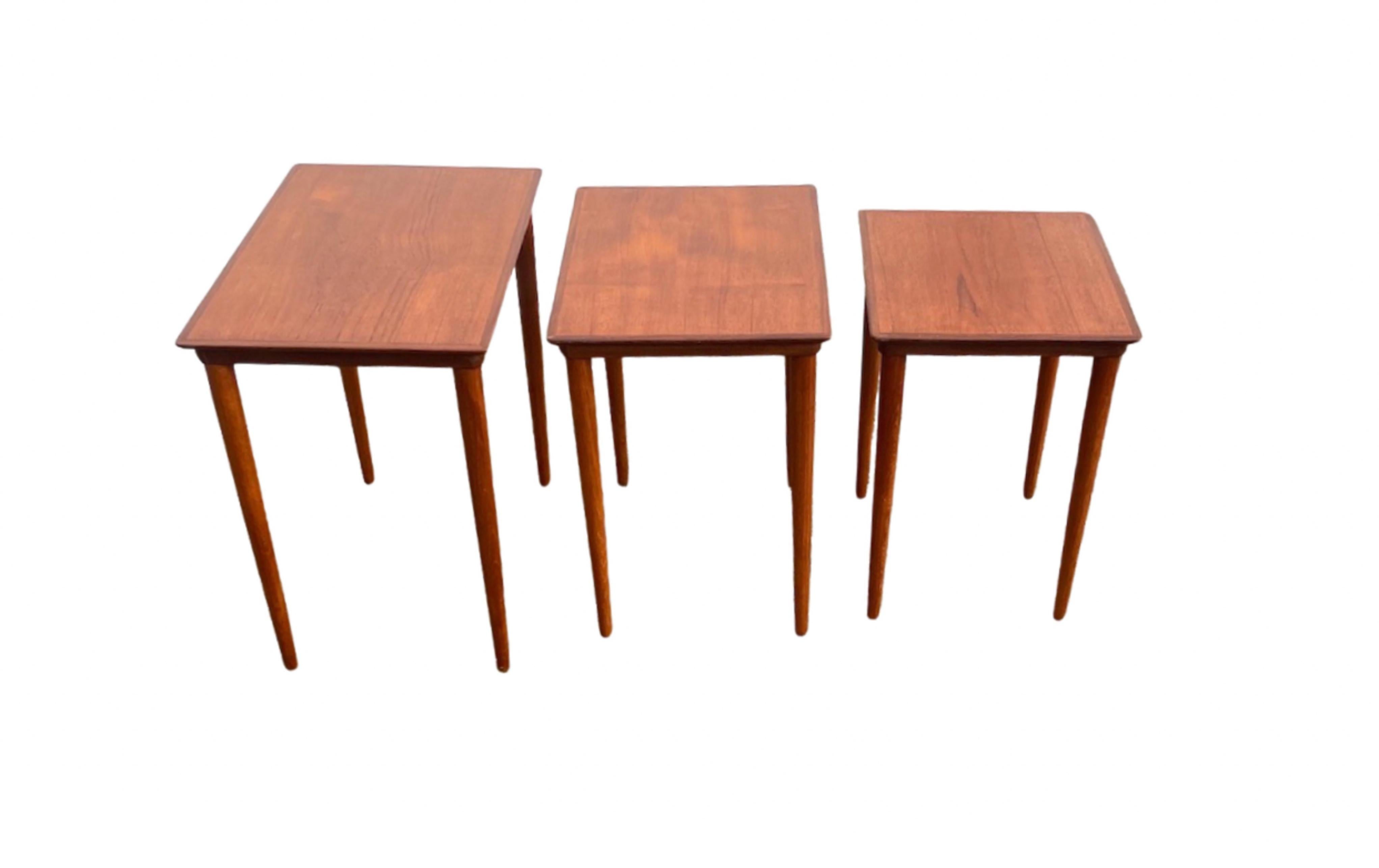 20th Century Nesting Tables in Teak, Classics Mid-Century Danish