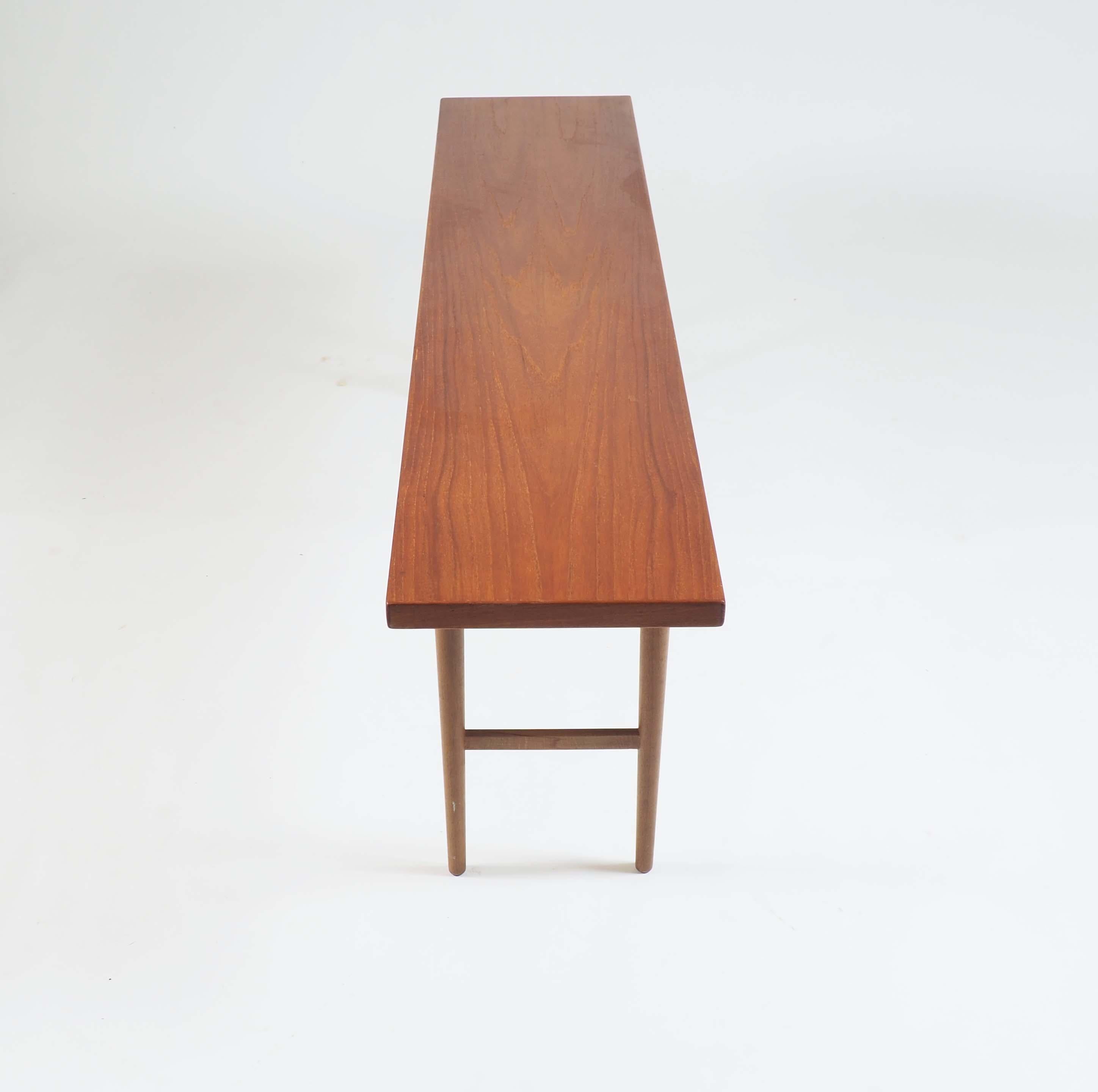 These nesting tables were designed by Kurt Østervig in 1956 and produced by Jason Møbler in Ringsted, Denmark. The model is called model 200 and they are made of teak with legs in beechwood.
They can be used in many ways. As a sideboard, as side
