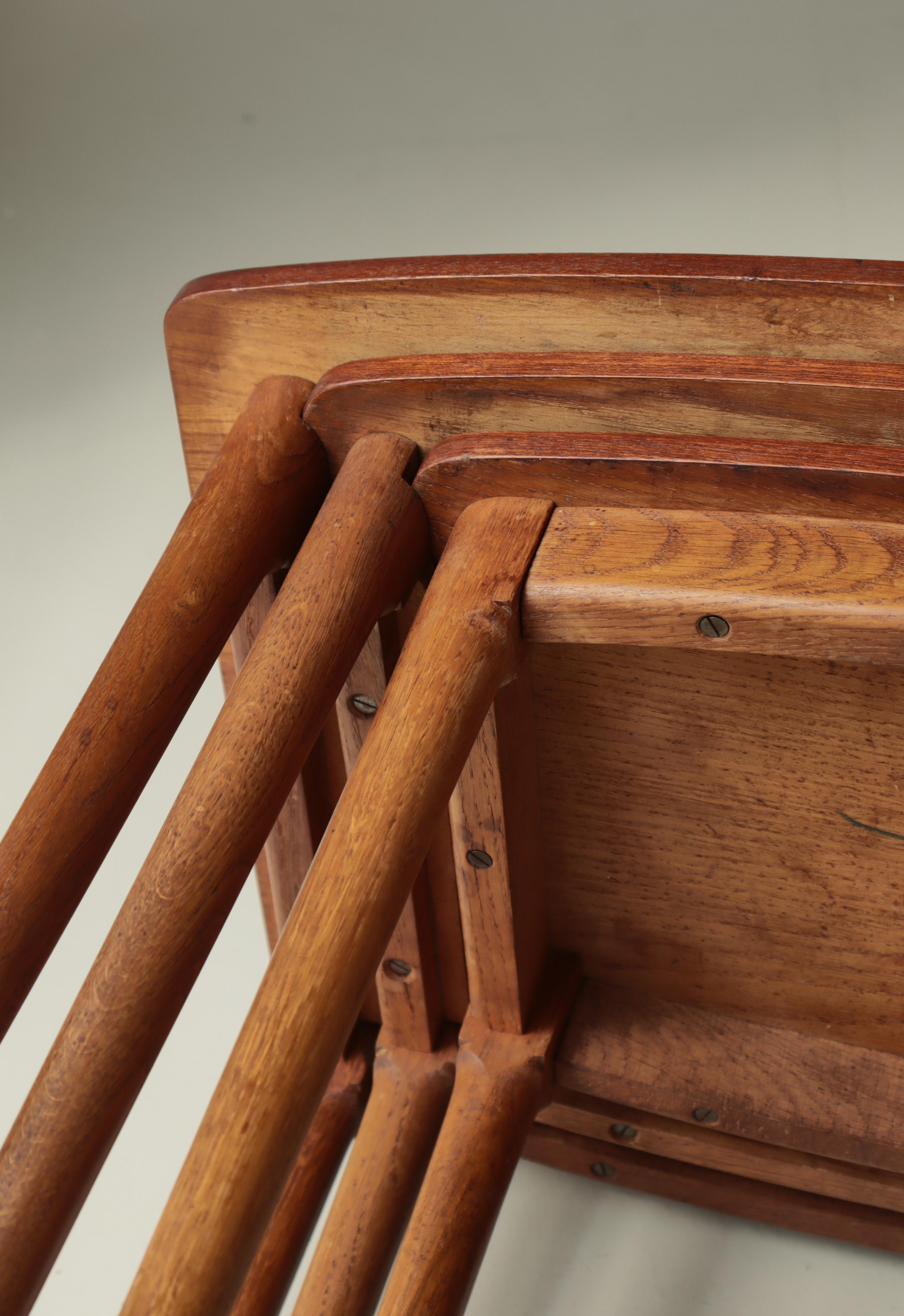 Nisttische aus Teak, Eiche und Intarsien von Svend Aage Madsen, Dänemark, 1950er Jahre im Angebot 8