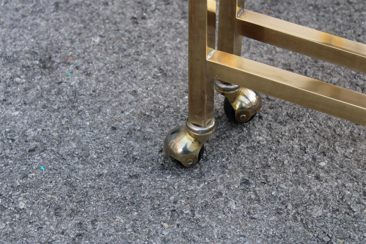 Nesting Tables Italian Design 1970 in Solid Brass with Wheels For Sale 3