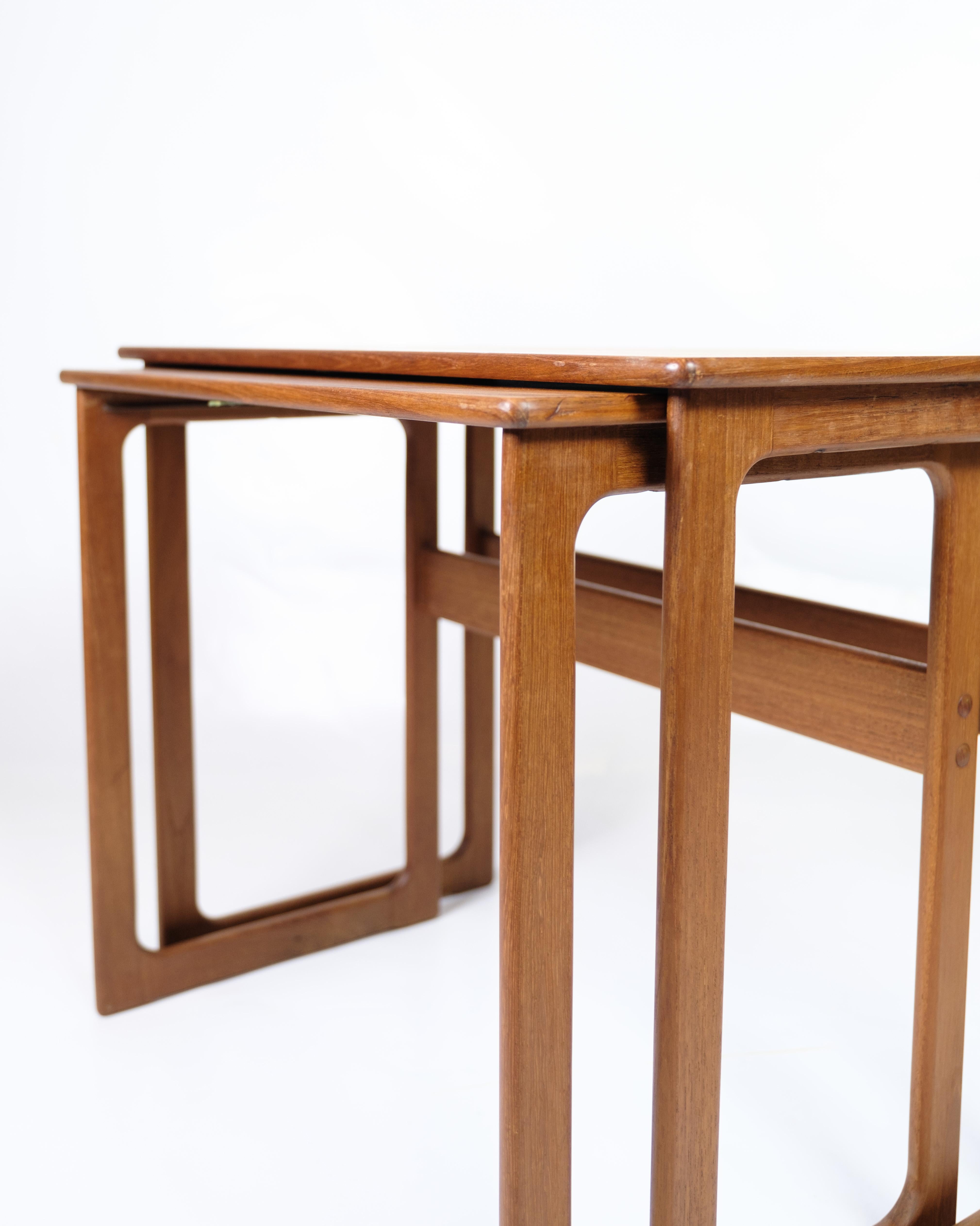 Mid-Century Modern Nesting Tables Model 219 Made In Teak By Johannes Andersen & Illum Wikkelsø For Sale