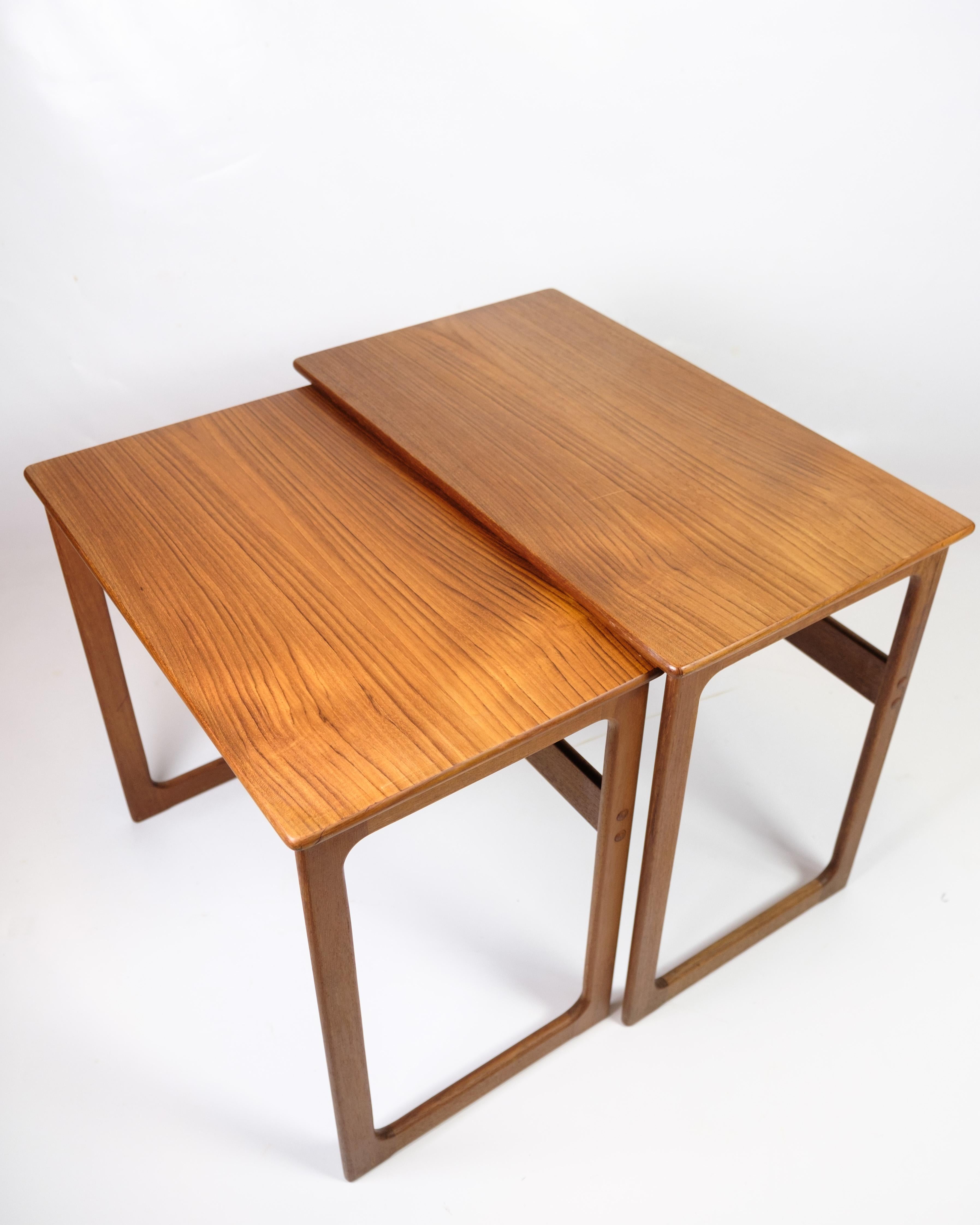 Nesting Tables Model 219 Made In Teak By Johannes Andersen & Illum Wikkelsø In Good Condition For Sale In Lejre, DK