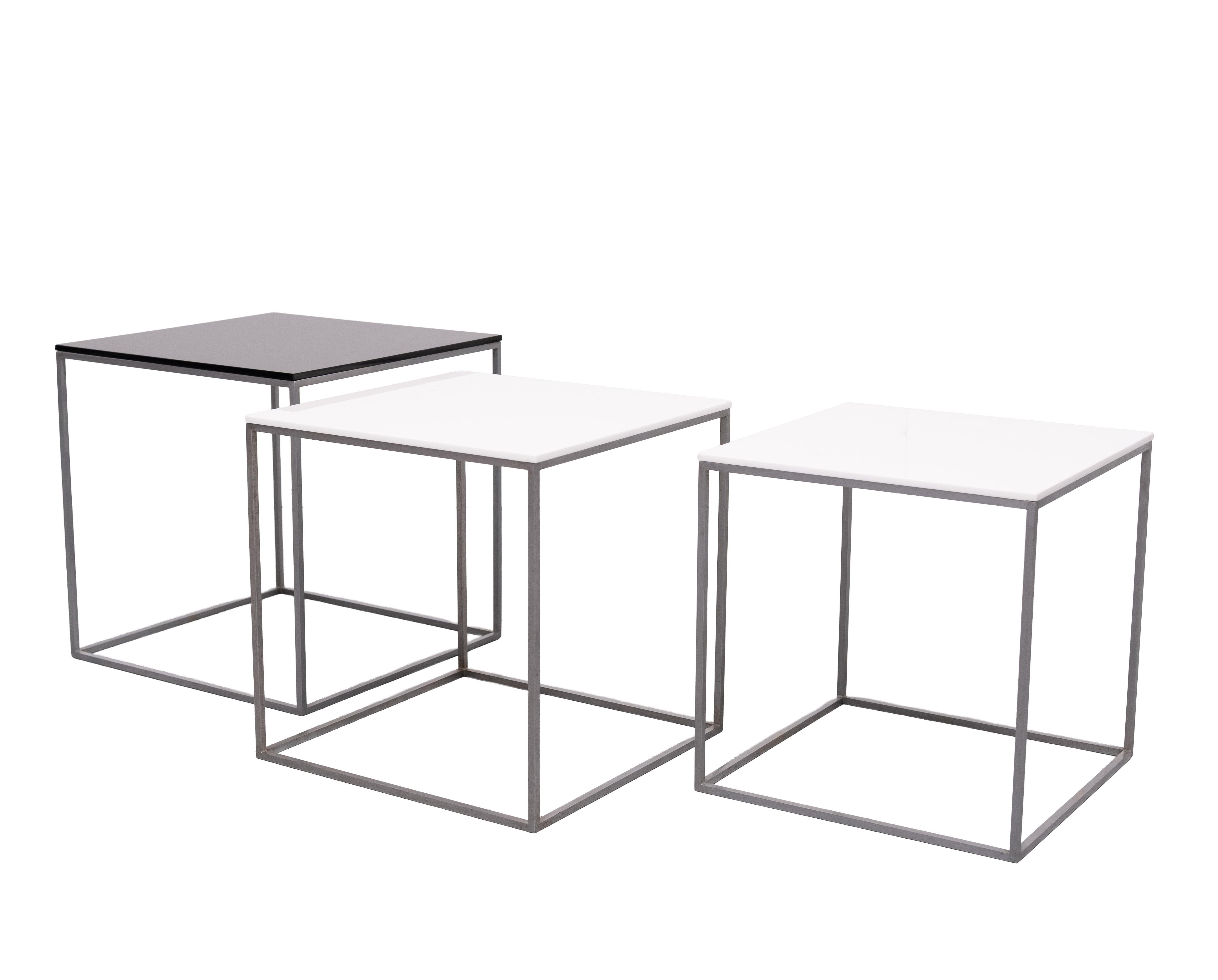Steel Nesting Tables model PK-71 designed by Poul Kjærholm.  by E. Kold Christensen For Sale