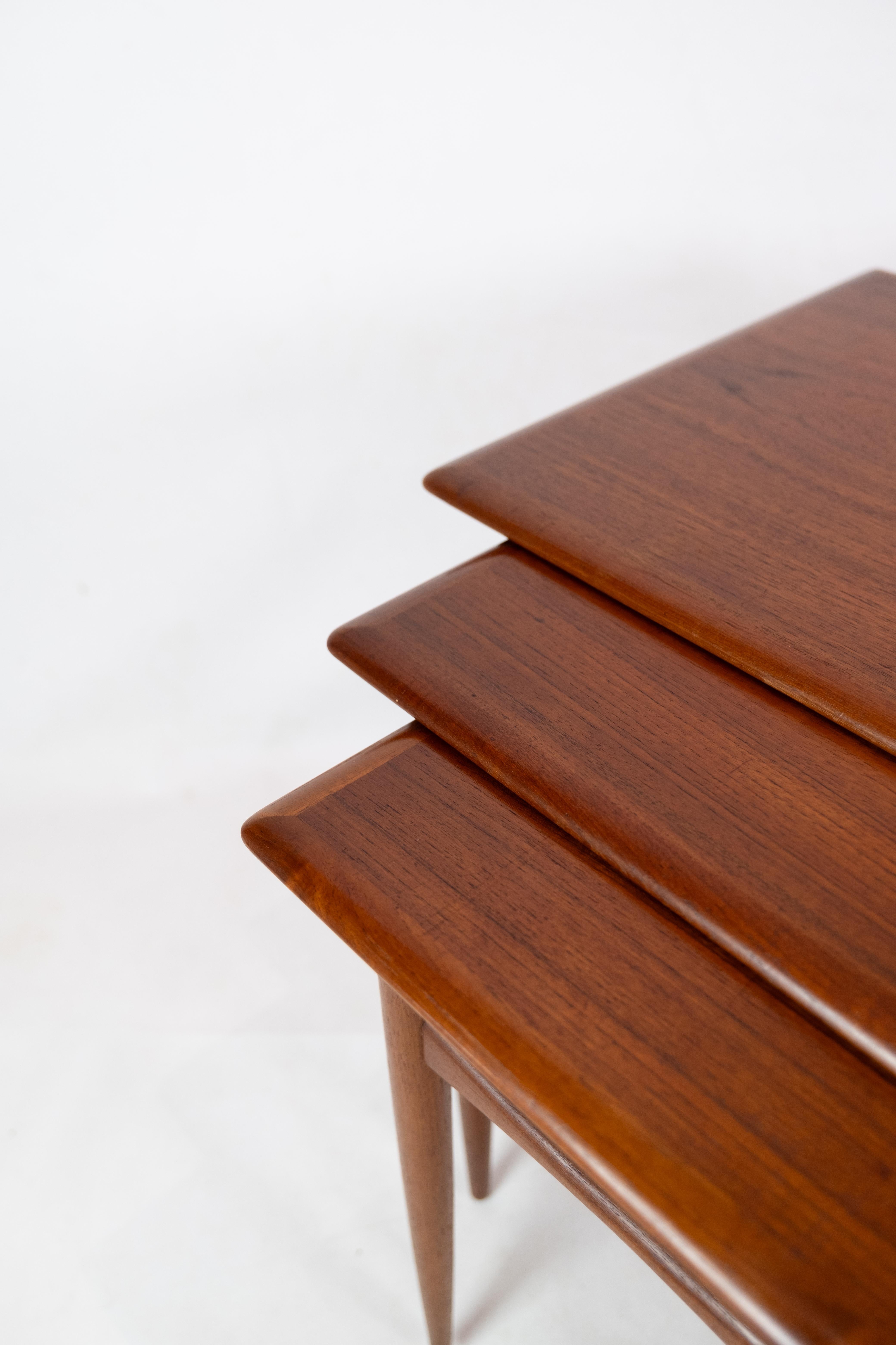 Nesting Tables / Stacking Tables of Danish Design in Teak Wood From The 1960's  In Good Condition For Sale In Lejre, DK