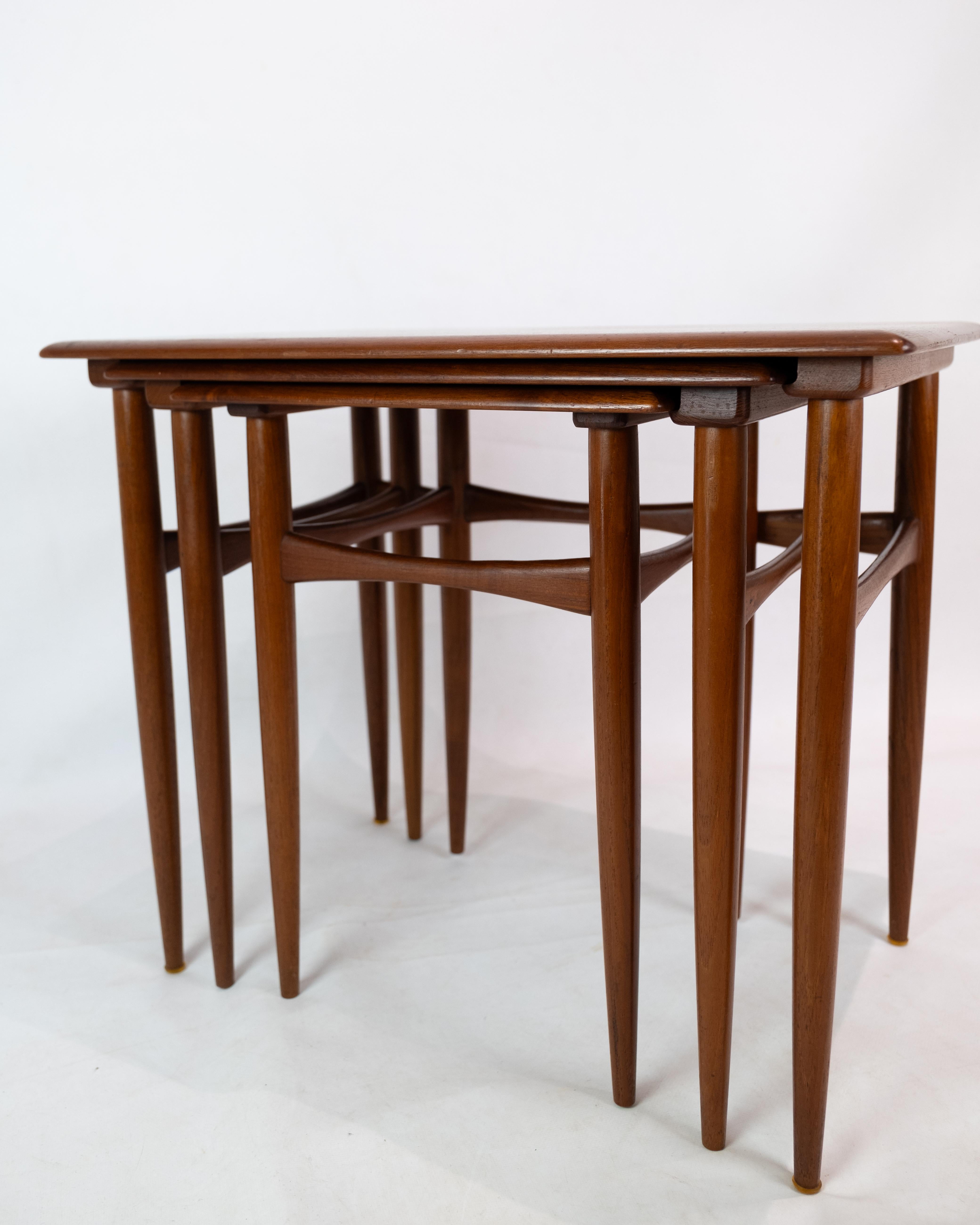 Nesting Tables / Stacking Tables of Danish Design in Teak Wood From The 1960's  For Sale 1