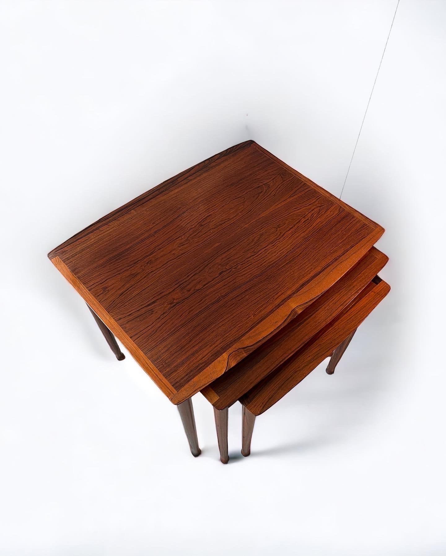 Nesting Tables with Drumstick Legs by Jørgen Aakjær Jørgensen, Denmark, 1960s 1