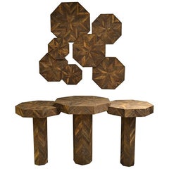 Nestle Console and Wall Plaque in Reclaimed Wood