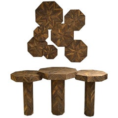 Nestle Console and Wall Plaque in Reclaimed Wood Lattice New and Custom