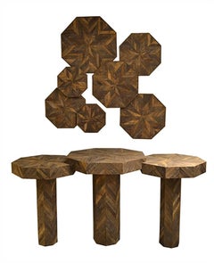 Nestle Console in Reclaimed Wood Lattice New and Custom