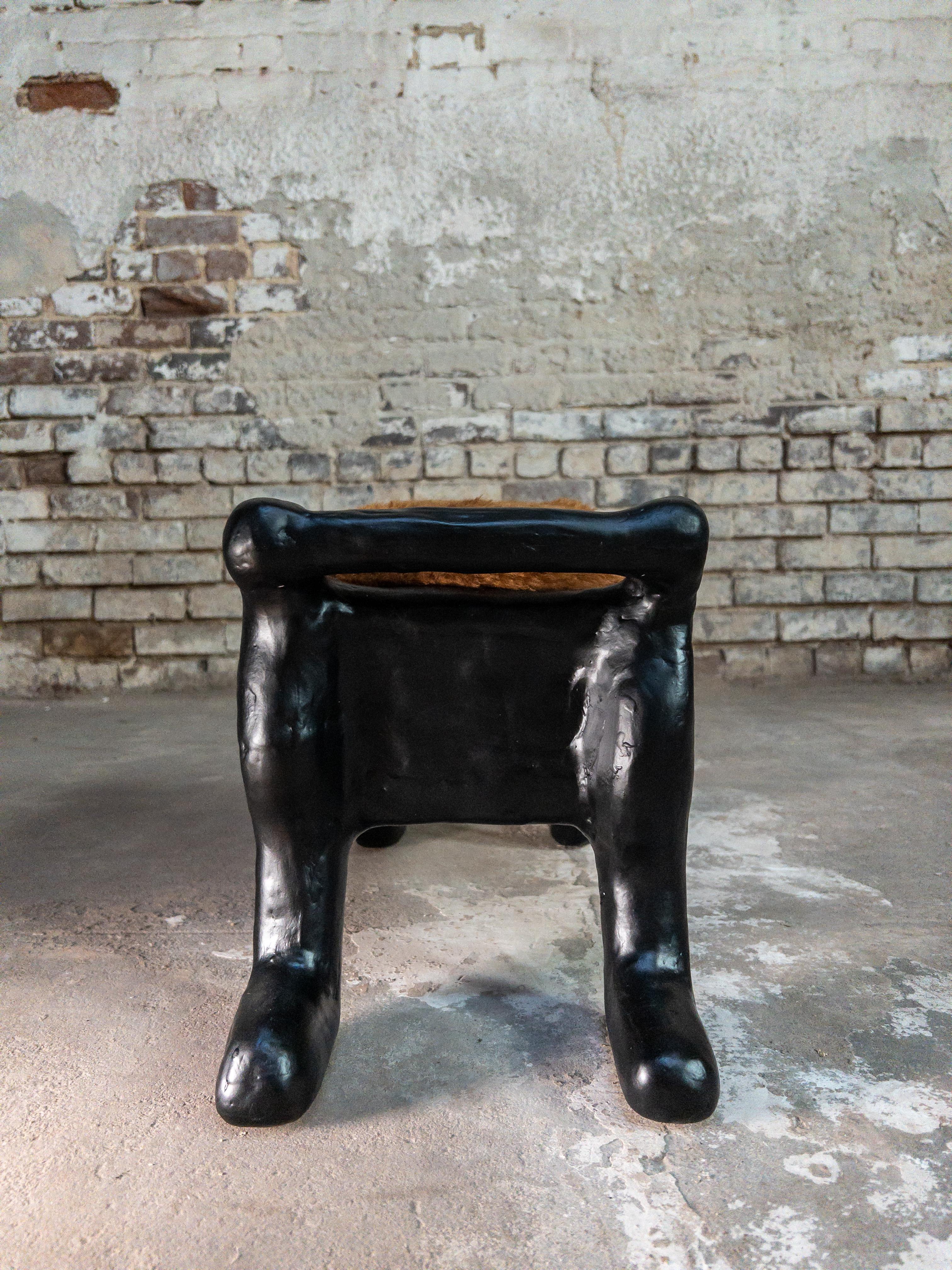 Nestle Foot Stool Gypsum & Fiberglass by Brent Warr Studios In New Condition For Sale In Bainbridge, GA