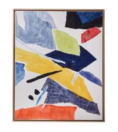 Acuarela abstracta sobre papel, enmarcada y colocada sobre lienzo, de Nestle Lister.