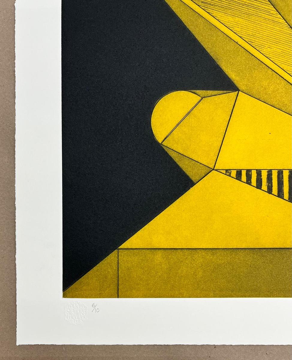 Nestor Arenas, ¨Yellow Structure I¨, 2021, Etching, 21.3x27.2 in For Sale 2