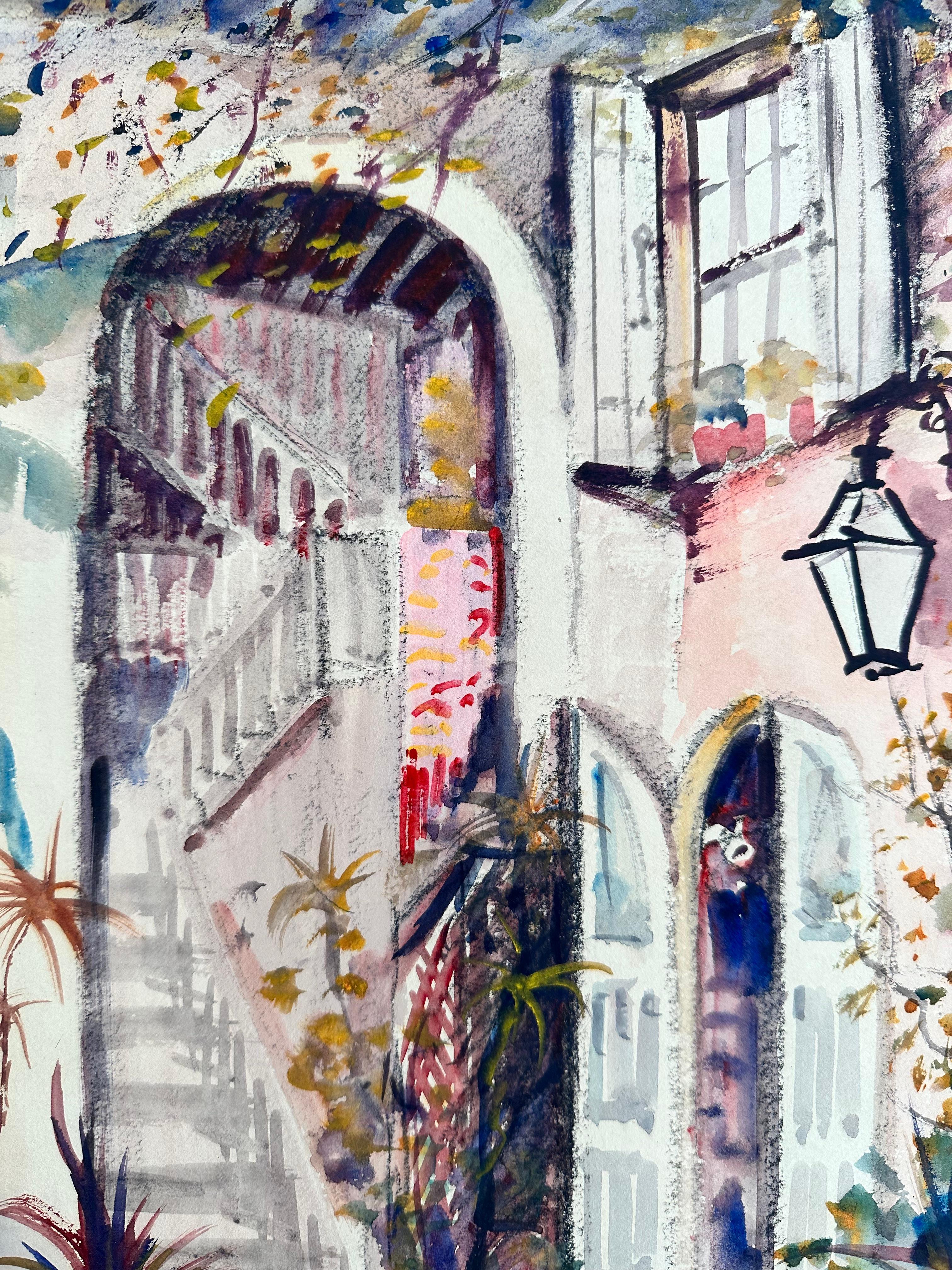 French Quarter, New Orleans - Painting by Nestor Fruge