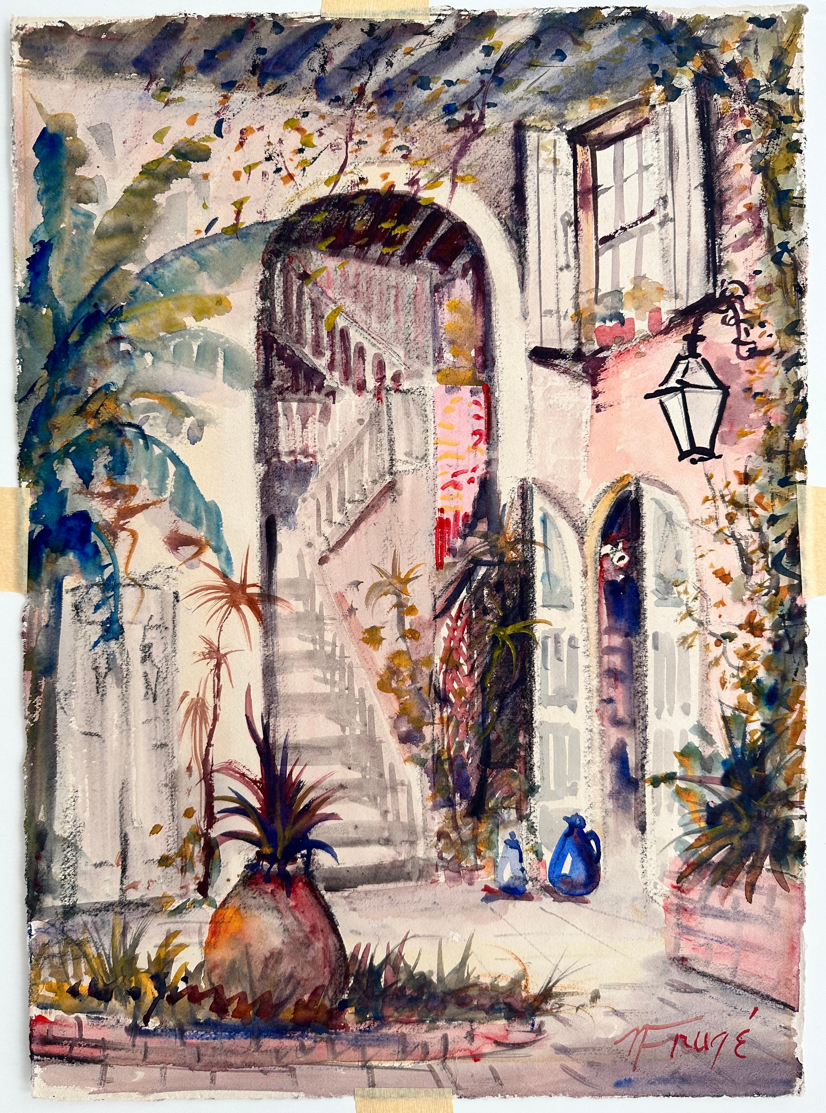 Nestor Fruge Landscape Painting - French Quarter, New Orleans