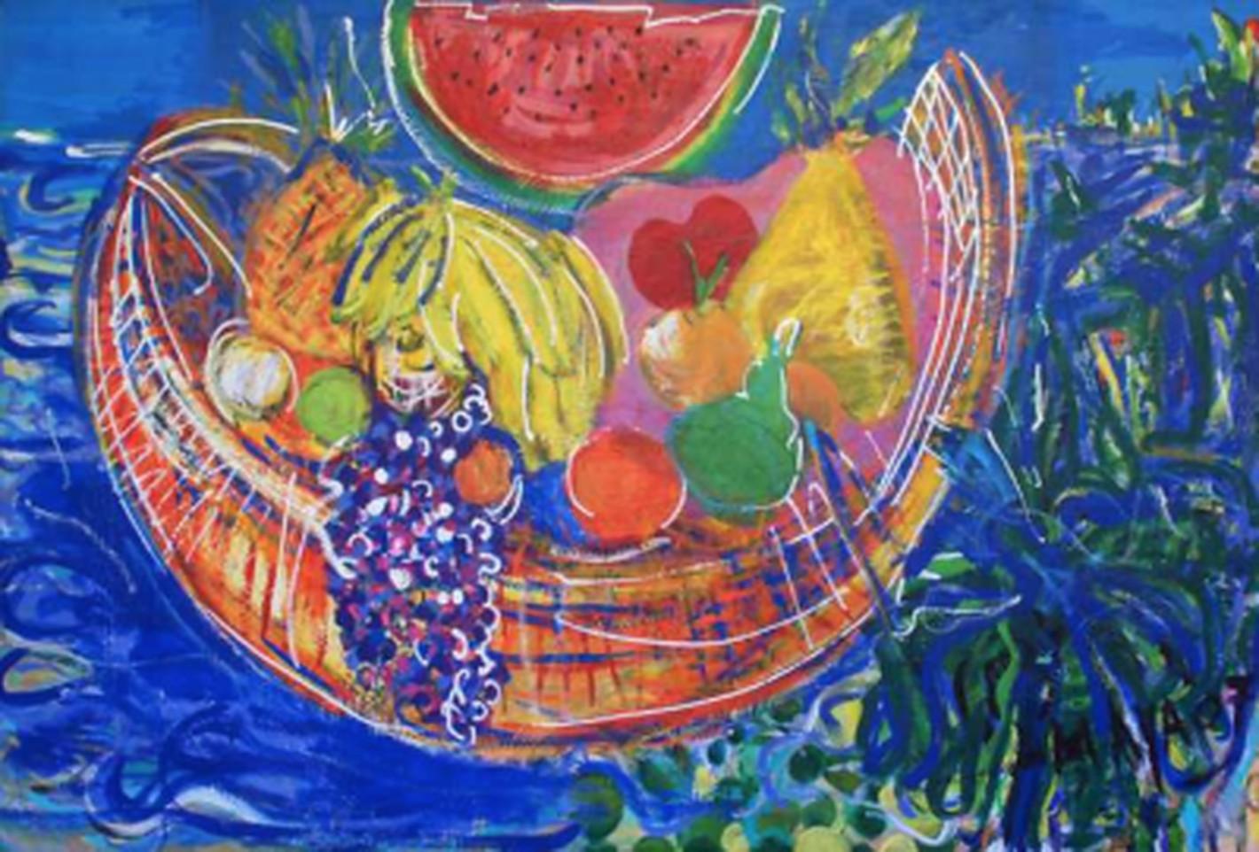 Nestor MAYA Still-Life Painting -  Fruit Traveling in Water 
