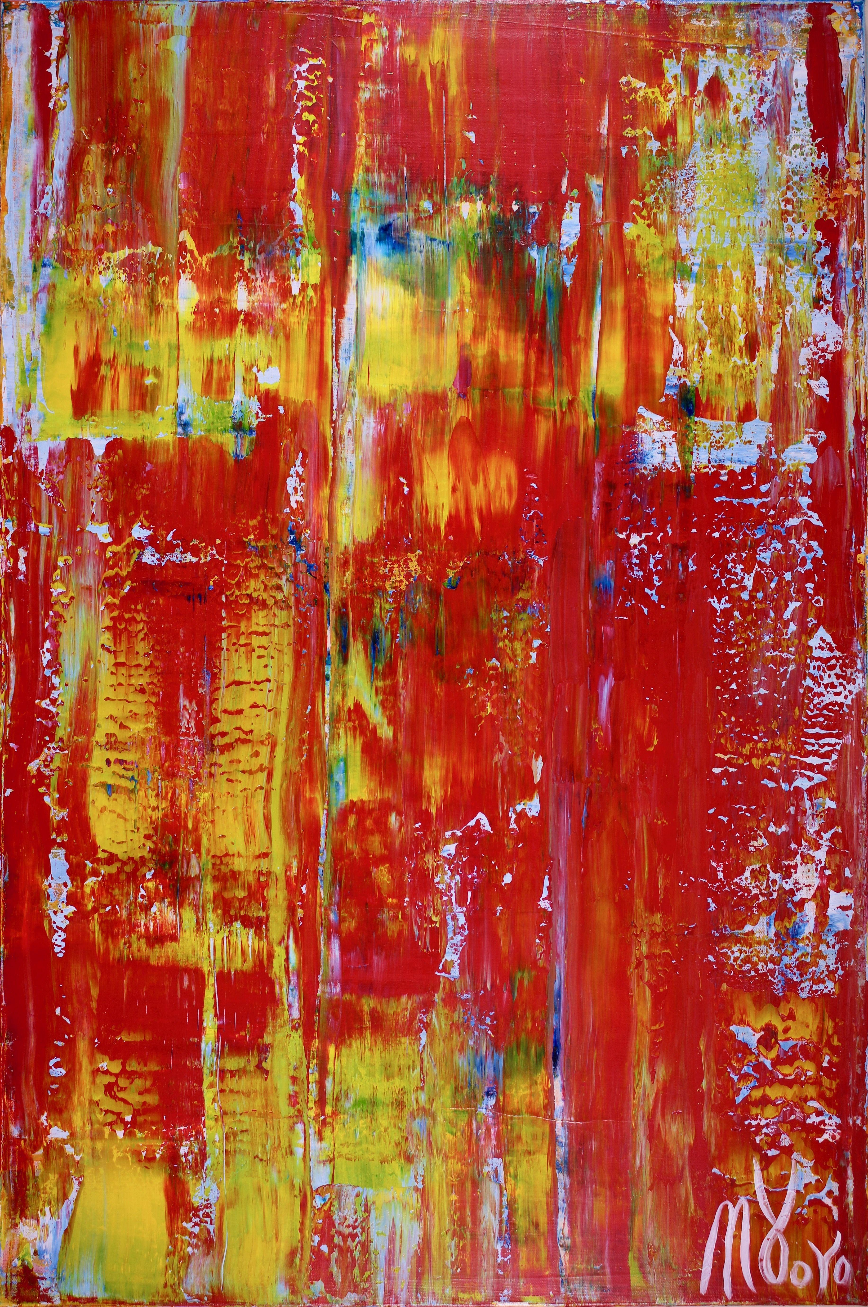 A Fuego! ( fusion du feu), supports mixtes sur toile - Mixed Media Art de Nestor Toro