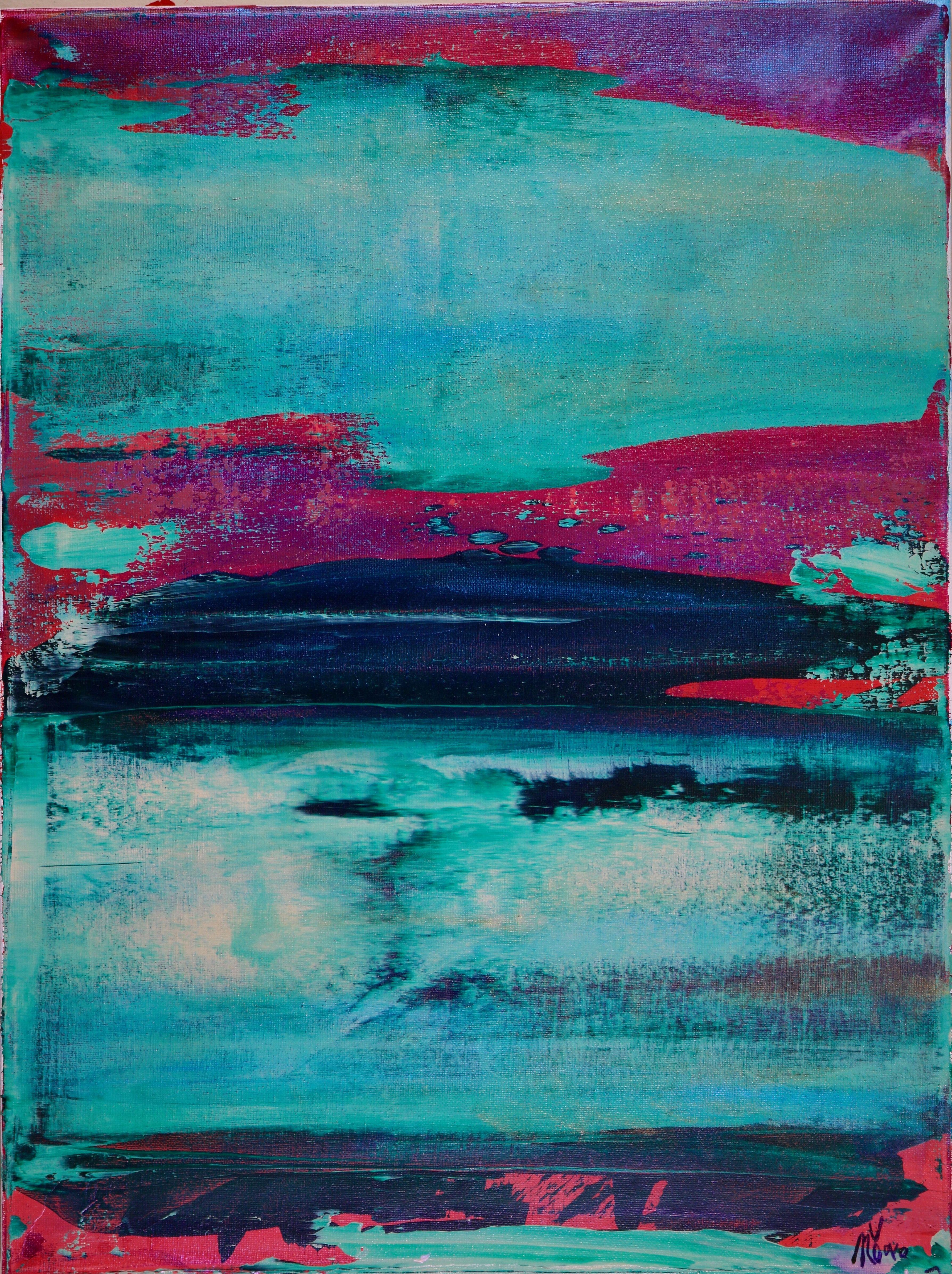 Luminanza infinita-Panorama, tecnica mista su tela - Mixed Media Art di Nestor Toro