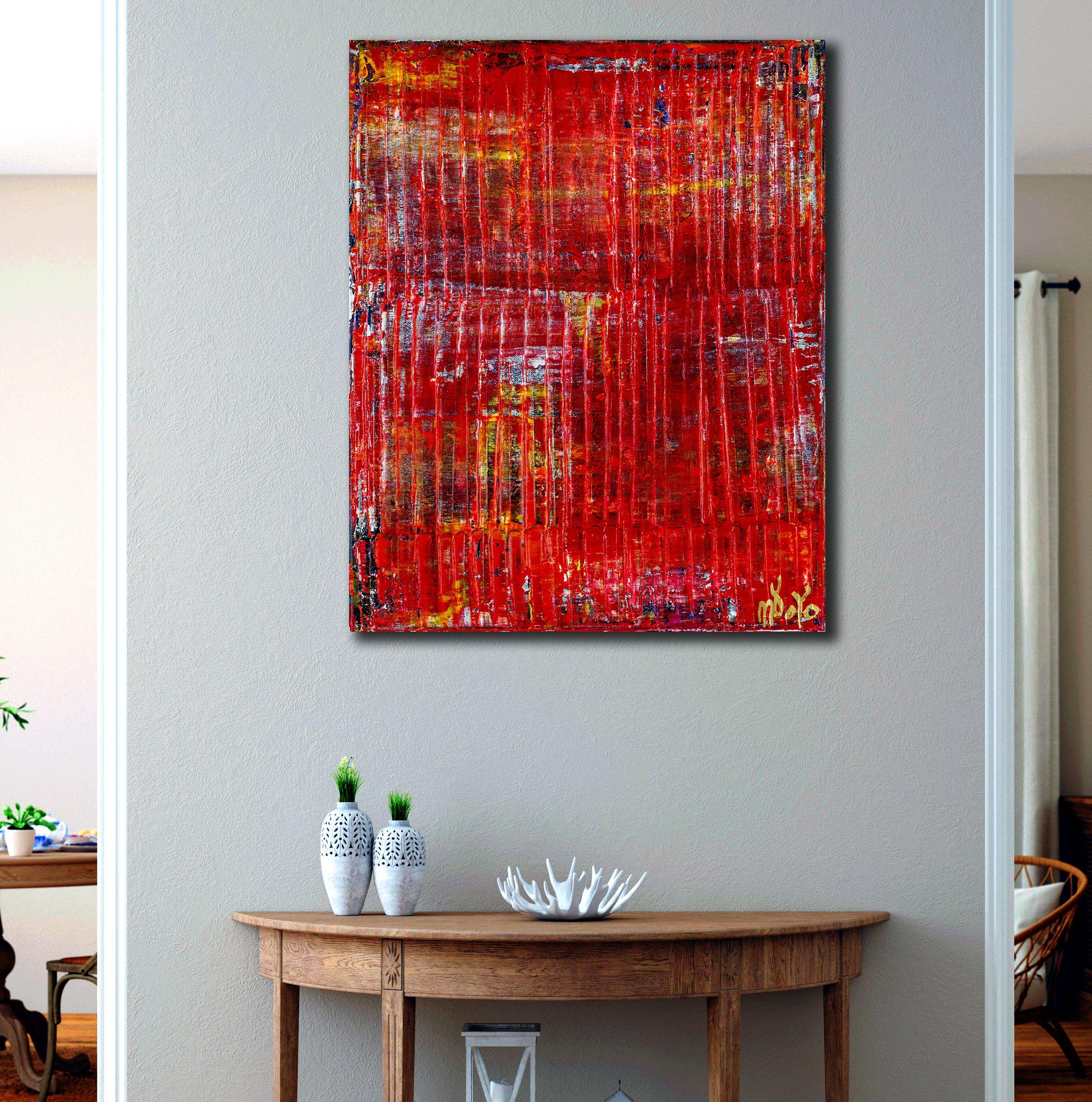 Morgenfeuer, Mixed Media auf Leinwand im Angebot 1