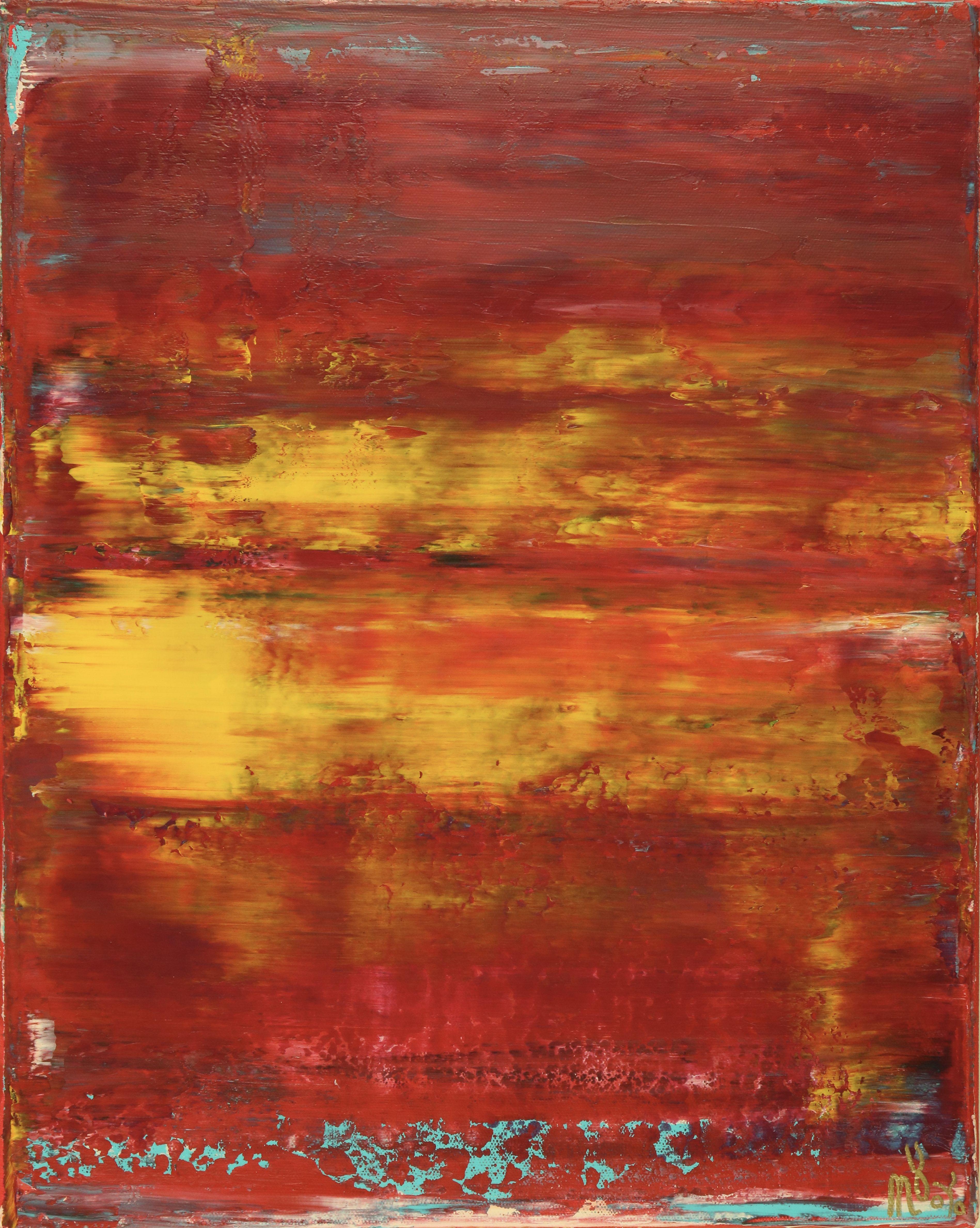 Rojo infinito (Fiery spectra) 2, Mixed Media on Canvas - Mixed Media Art by Nestor Toro