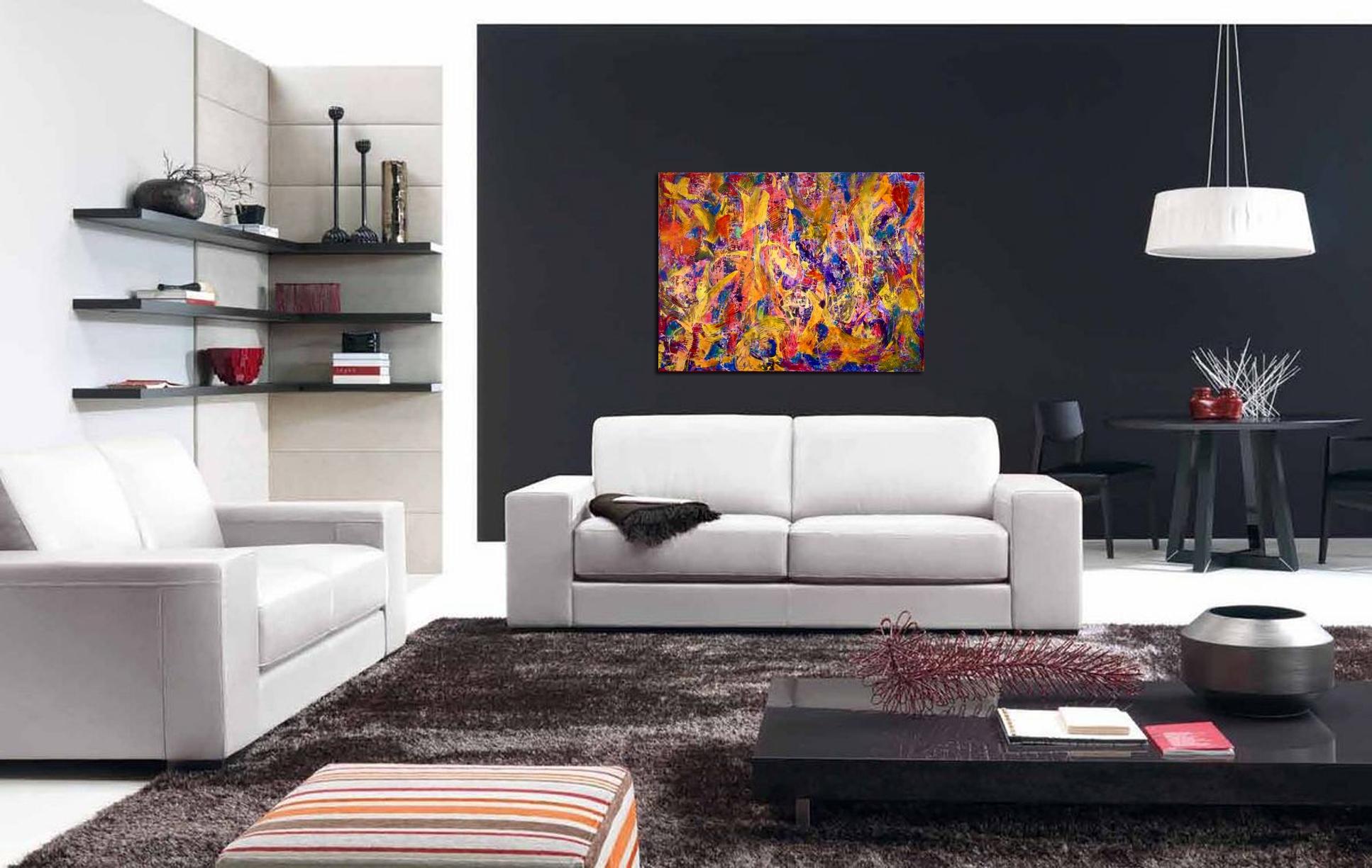 1000 gesti, Pittura, Acrilico su tela - Abstract Painting Marrone di Nestor Toro