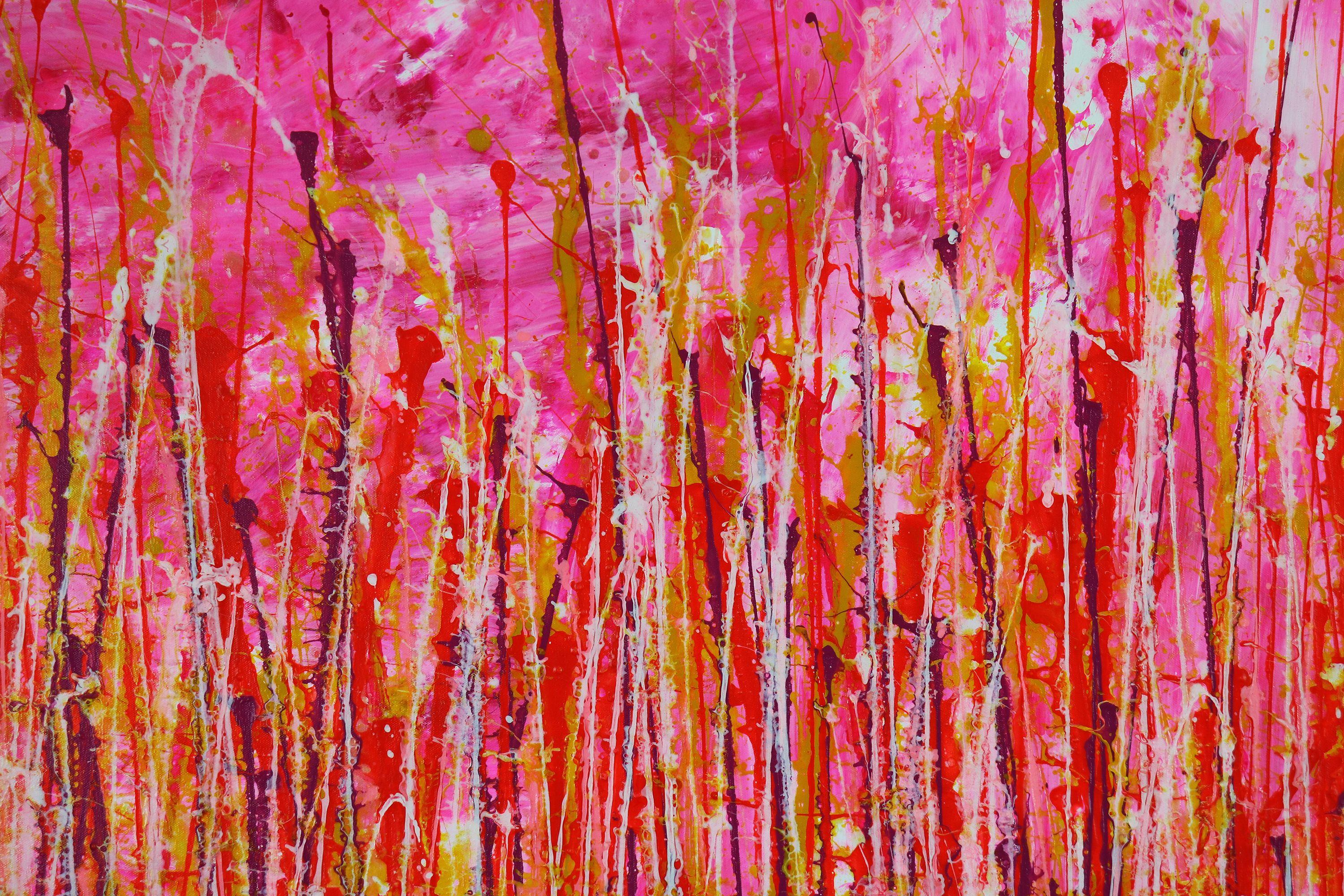 A Closer Look (Forever Pink Los Angeles Sunset), Gemälde, Acryl auf Leinwand – Painting von Nestor Toro