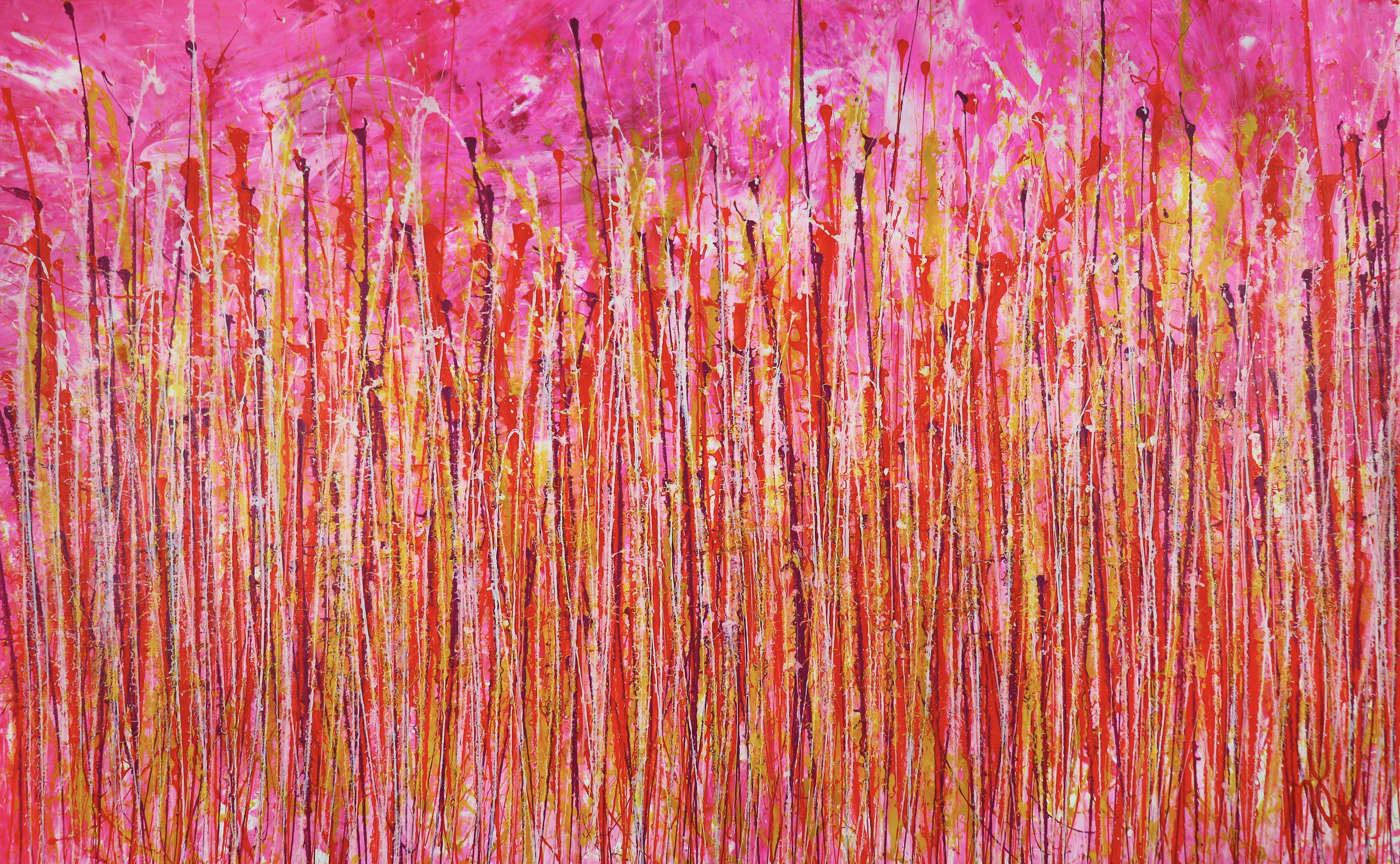 Nestor Toro Abstract Painting - A Closer Look (Forever Pink Los Angeles Sunset), Painting, Acrylic on Canvas