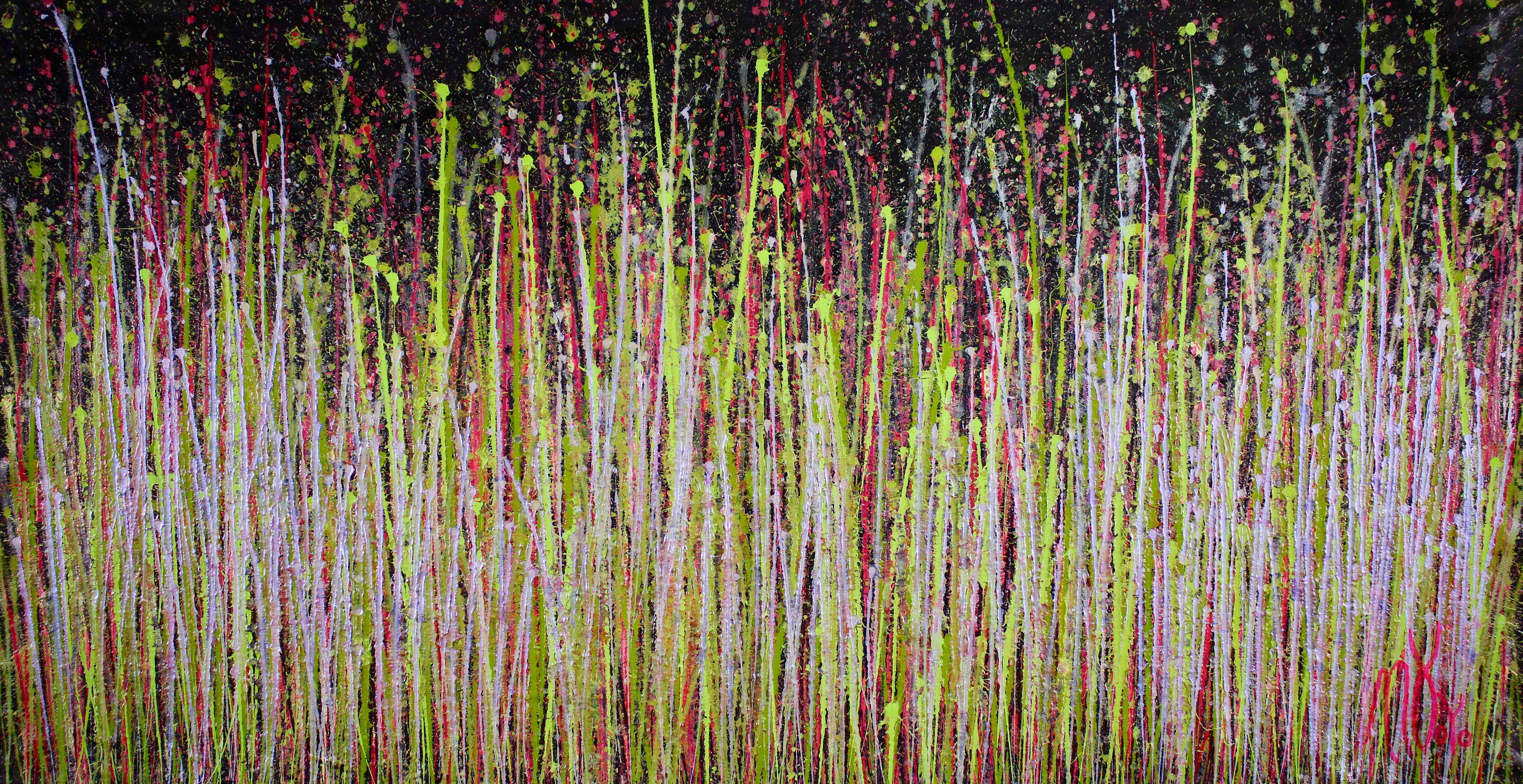 Nestor Toro Abstract Painting - A closer look (Garden luminance), Painting, Acrylic on Canvas