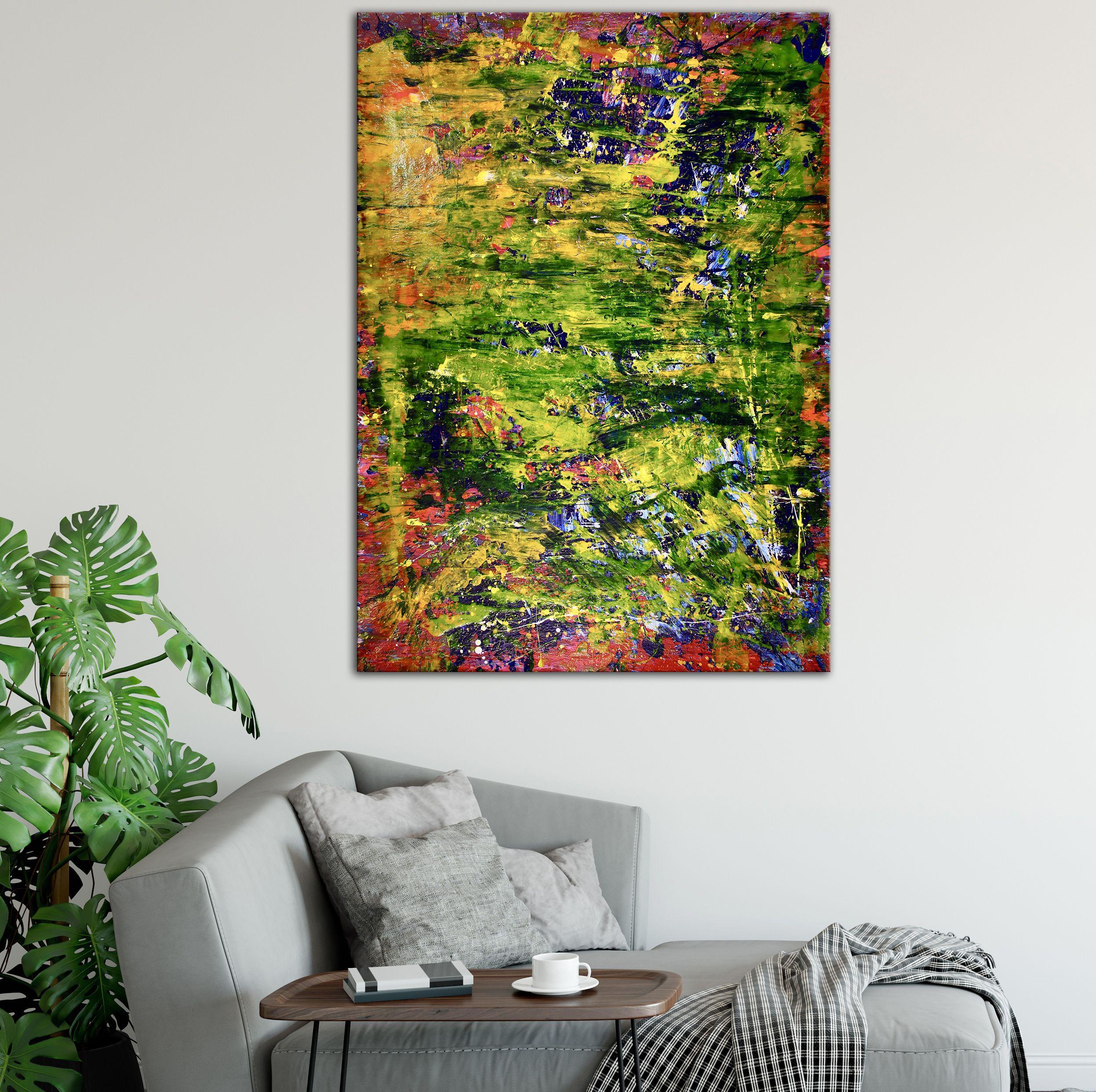 closer look (Lush forest imagery) von Nestor Toro, Gemälde, Acryl auf Leinwand im Angebot 1