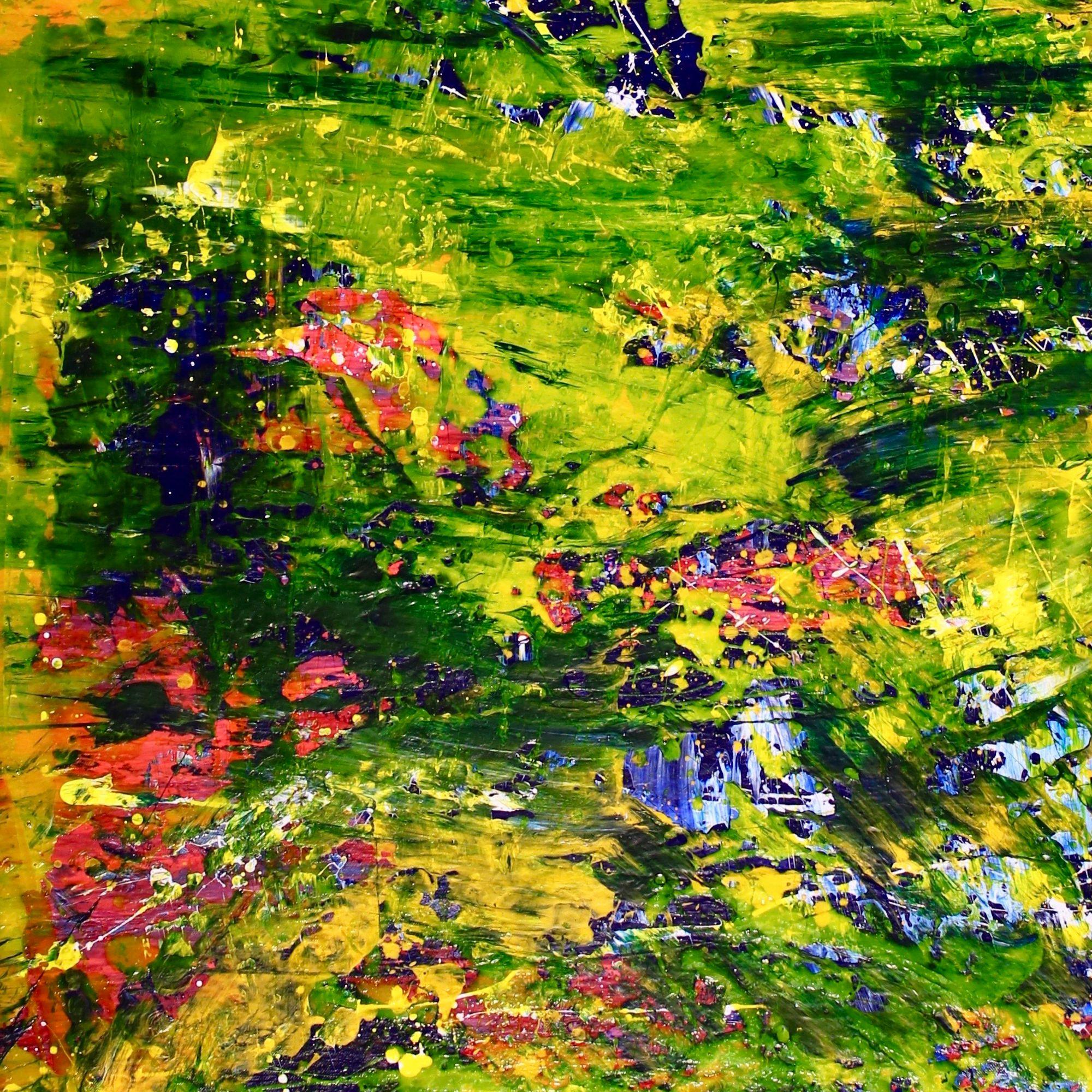closer look (Lush forest imagery) von Nestor Toro, Gemälde, Acryl auf Leinwand im Angebot 3