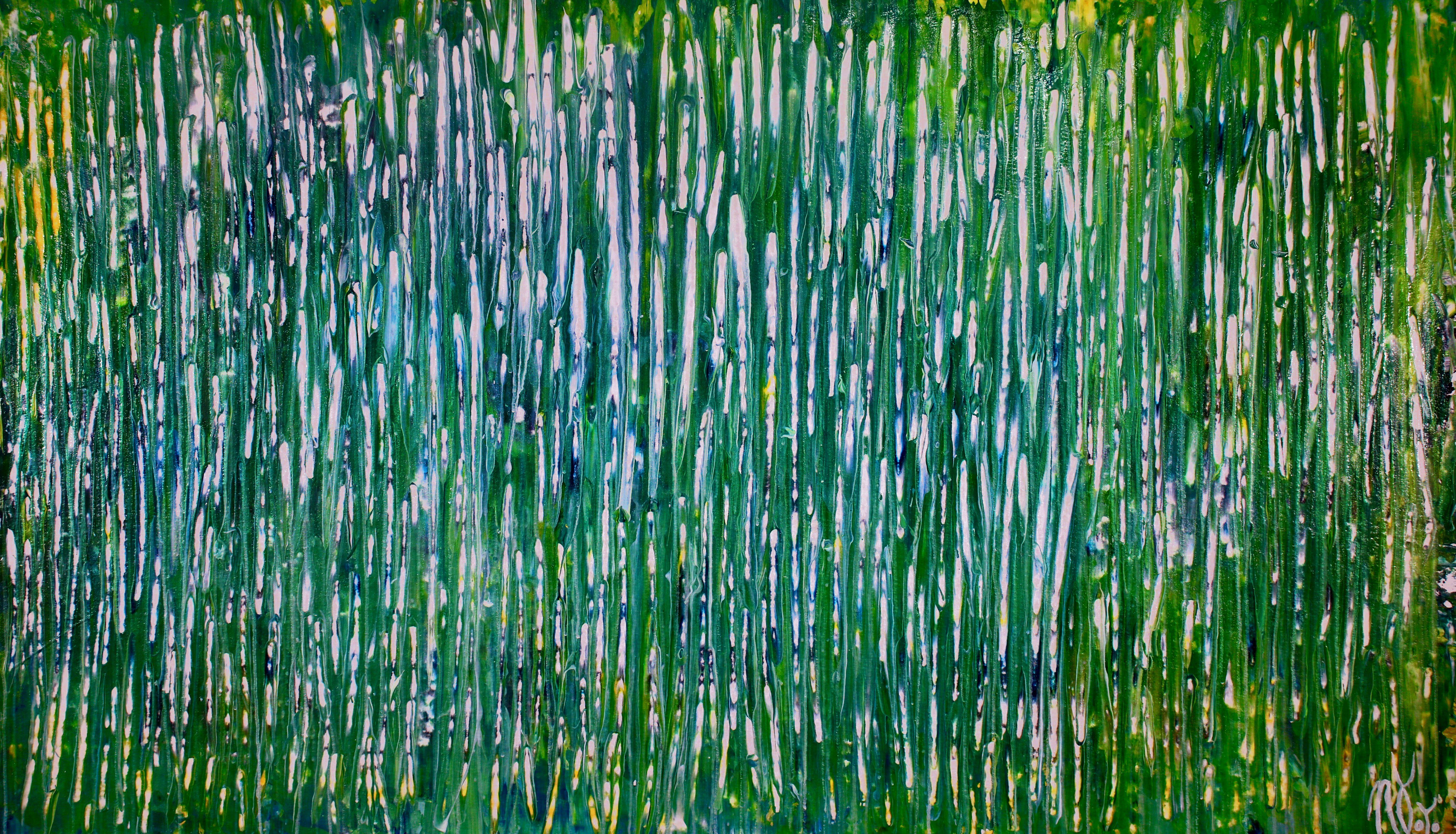 Abstract Painting di Nestor Toro - Uno sguardo più da vicino - Foresta scintillante, Pittura, Acrilico su tela