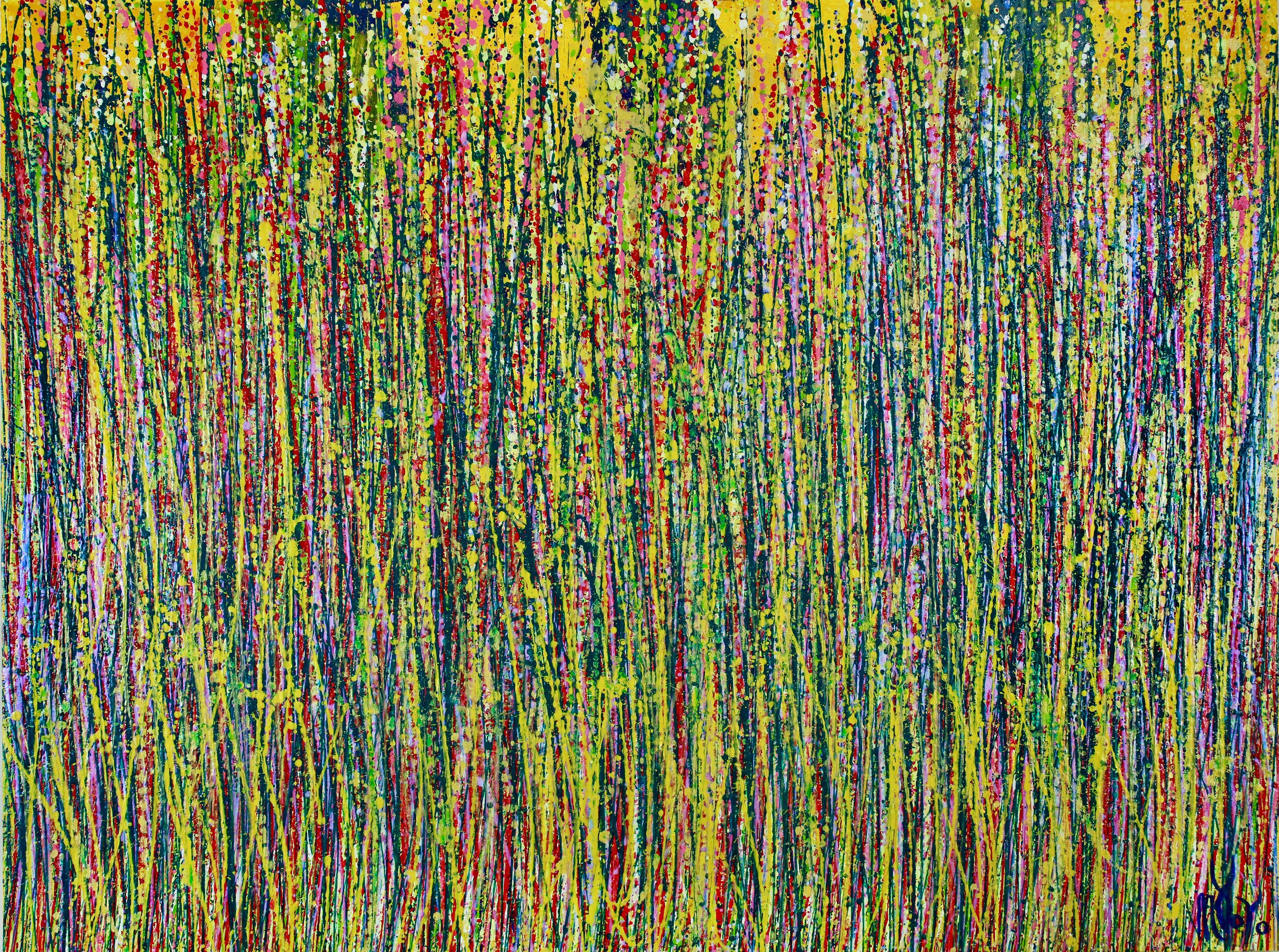 Nestor Toro Abstract Painting - A Closer Look (Shimmering morning), Painting, Acrylic on Canvas