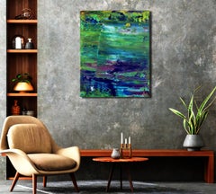 A forest song (Faces of green) 2, Painting, Acrylic on Canvas