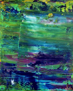 A forest song (Faces of green) 2, Painting, Acrylic on Canvas