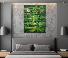 A Forest Song (Faces of Green) 4, Painting, Acrylic on Canvas