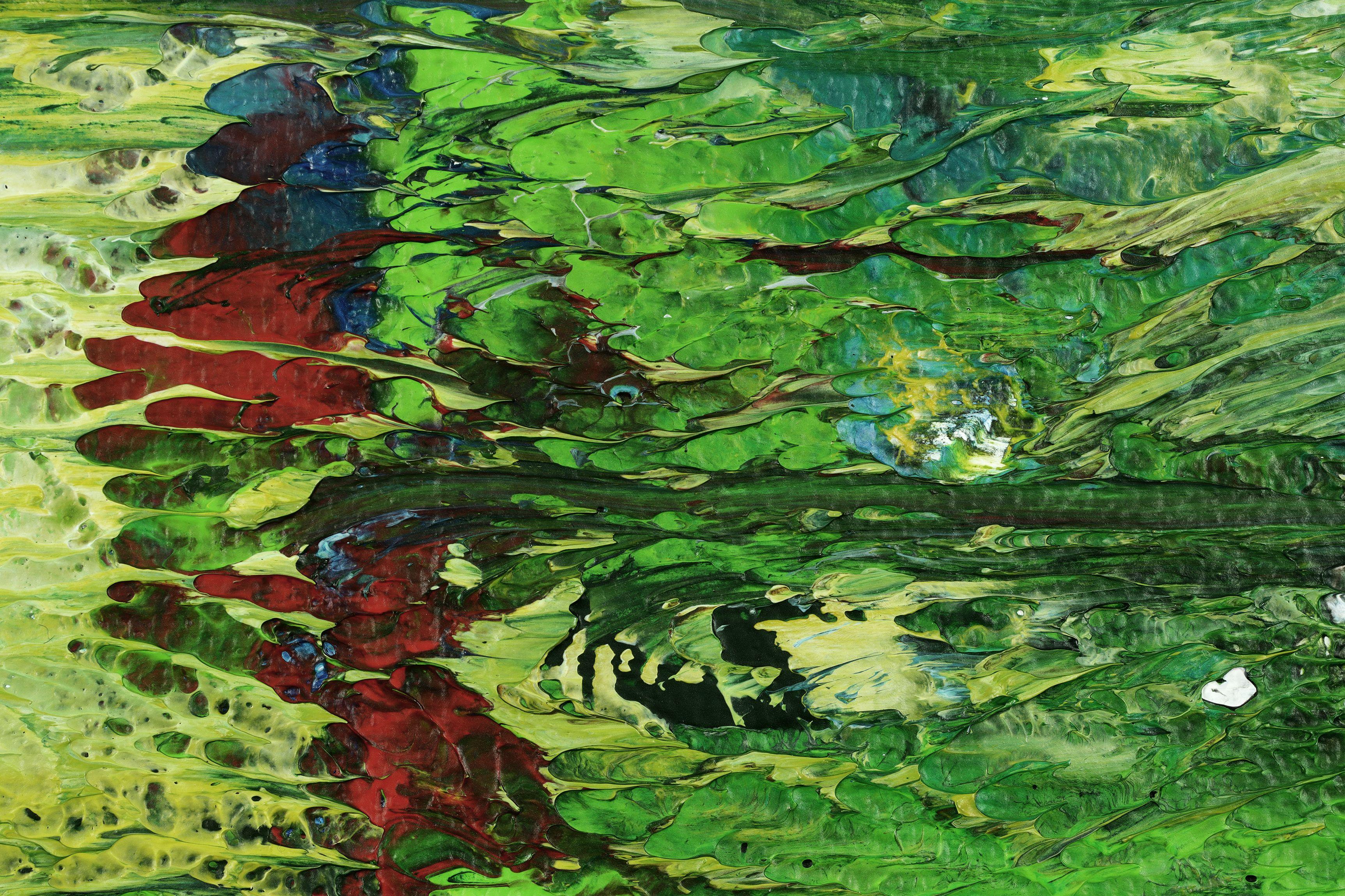 Una canzone della foresta (Faces of Green) 4, Pittura, Acrilico su tela - Painting Astratto di Nestor Toro