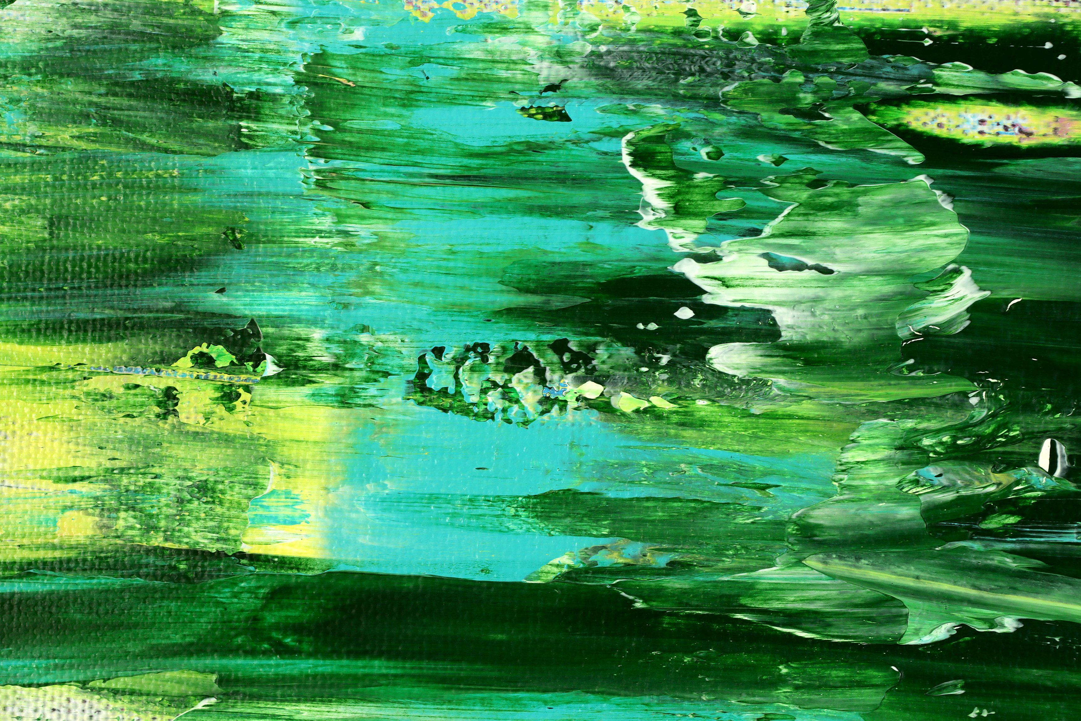 A Forest Song (Faces of Green) 5, Gemälde, Acryl auf Leinwand (Abstrakt), Painting, von Nestor Toro